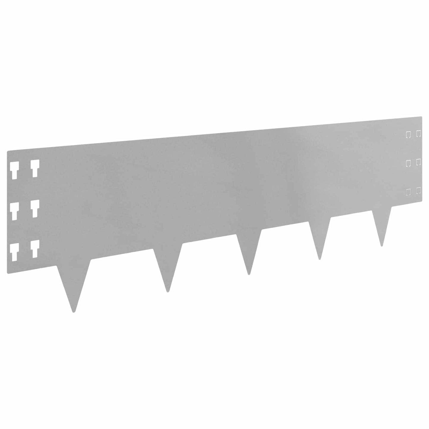 Gazonrand 10 pcs 100 x 30 cm Staal Zilverkleurig