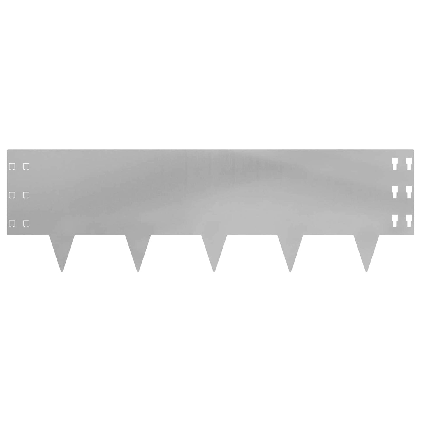 Gazonrand 10 pcs 100 x 30 cm Staal Zilverkleurig