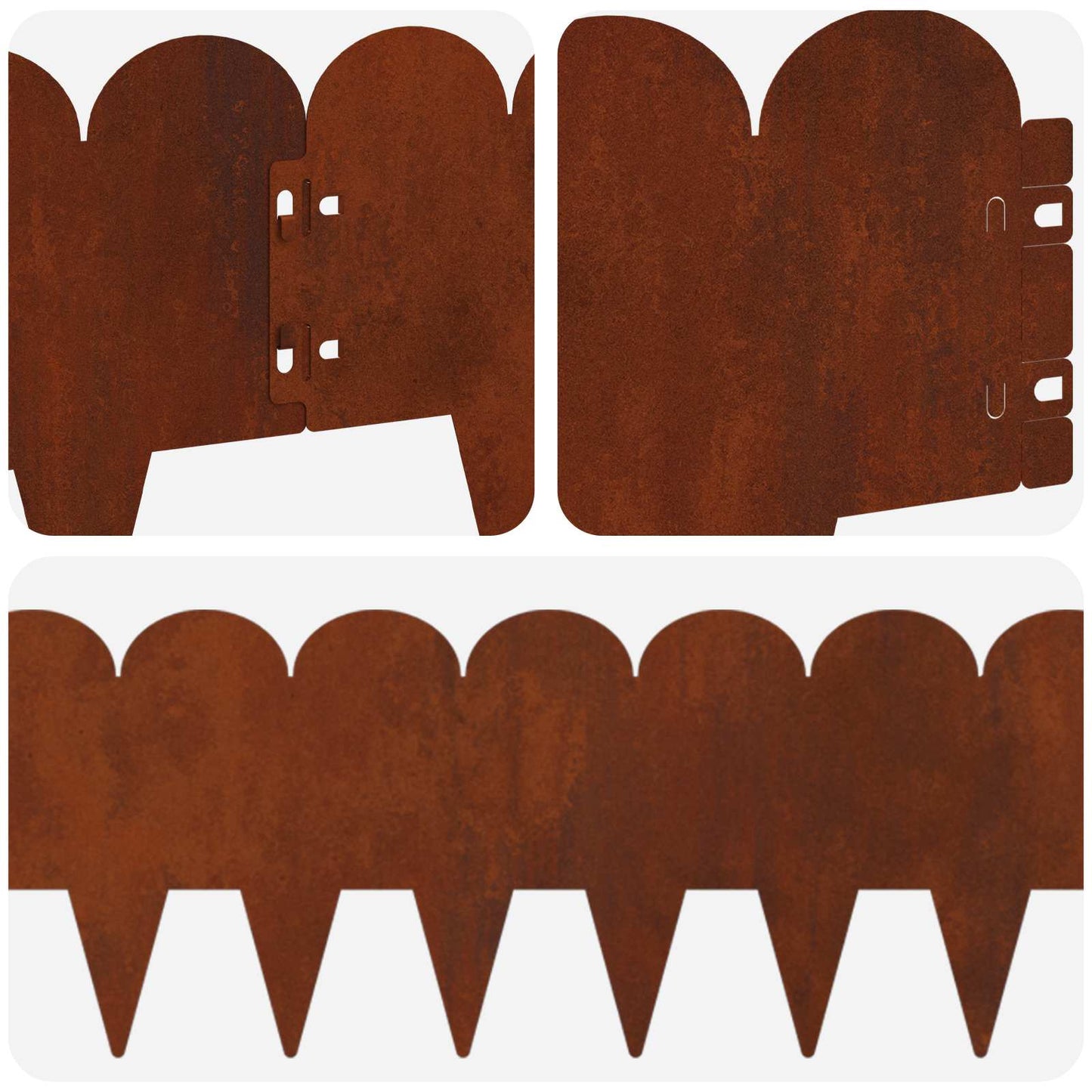 Gazonrand 20 pcs 103 x 20 cm Staal Roestig