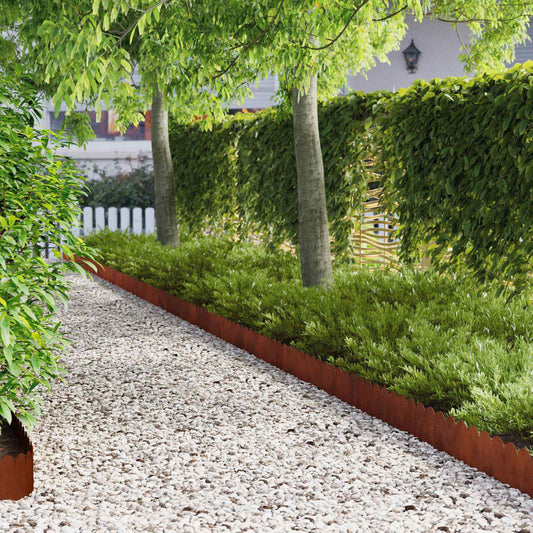 Gazonrand 30 pcs 103 x 20 cm Staal Roestig is nu te koop bij PeponiXL, paradijselijk wonen!