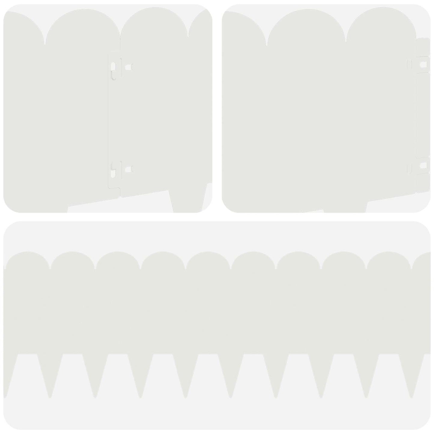 Gazonrand 10 pcs 103 x 25 cm Staal Wit