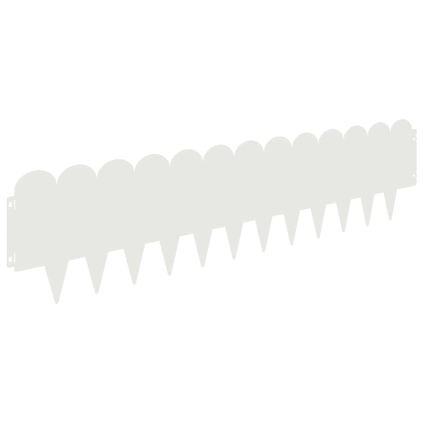Gazonrand 10 pcs 103 x 25 cm Staal Wit