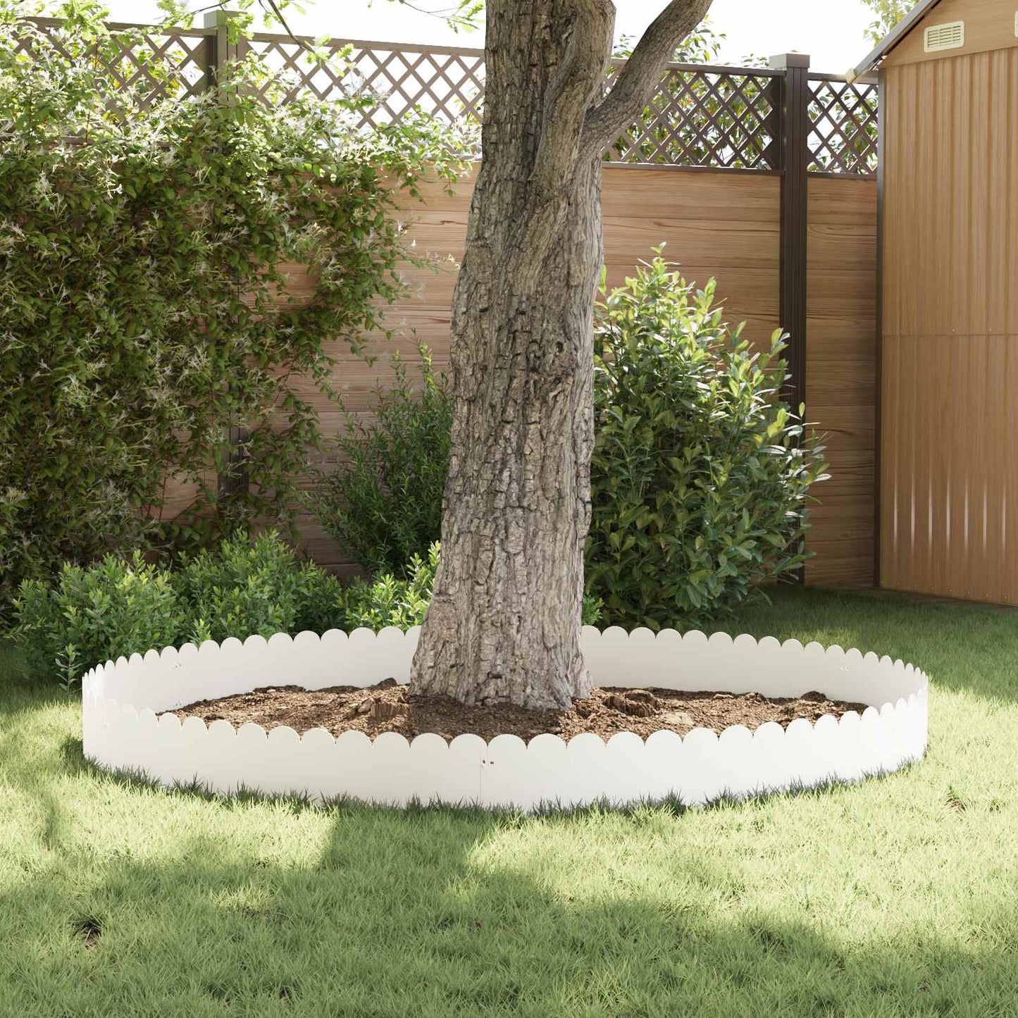 Gazonrand 20 pcs 103 x 25 cm Staal Wit