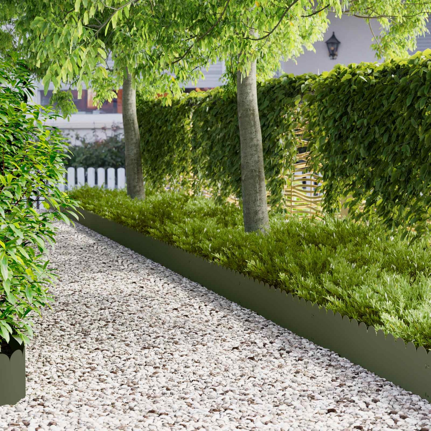Gazonrand 30 st 103 x 25 cm Staal Olijfgroen is nu te koop bij PeponiXL, paradijselijk wonen!