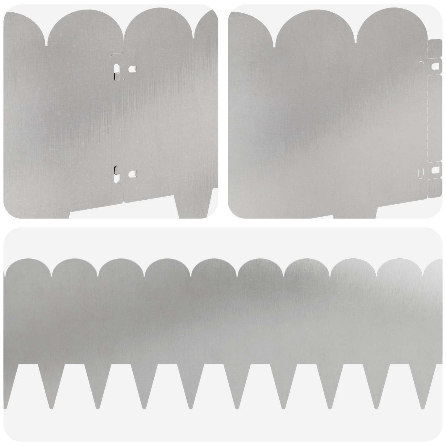 Gazonrand 10 pcs 103 x 25 cm Staal Zilverkleurig