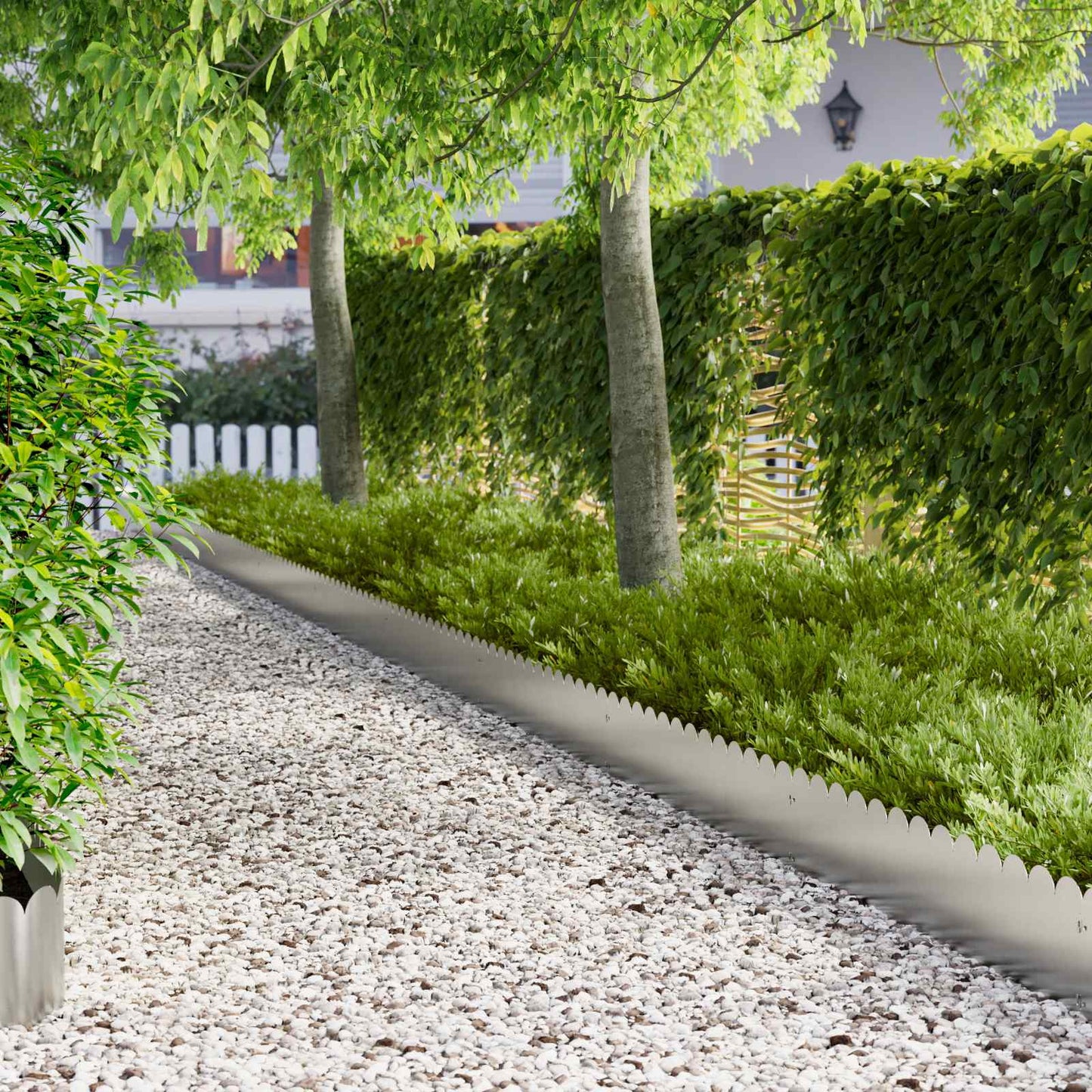 Gazonrand 10 pcs 103 x 25 cm Staal Zilverkleurig