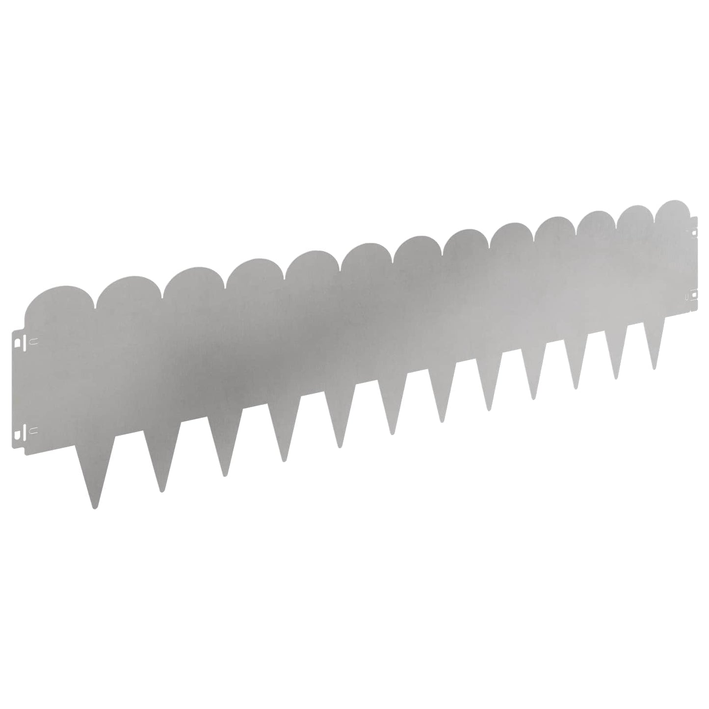 Gazonrand 10 pcs 103 x 25 cm Staal Zilverkleurig