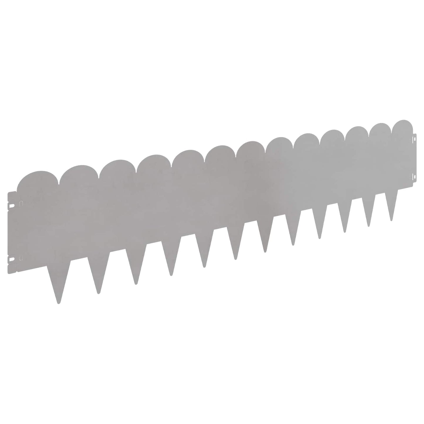 Gazonrand 10 pcs 103 x 25 cm Staal Zilverkleurig