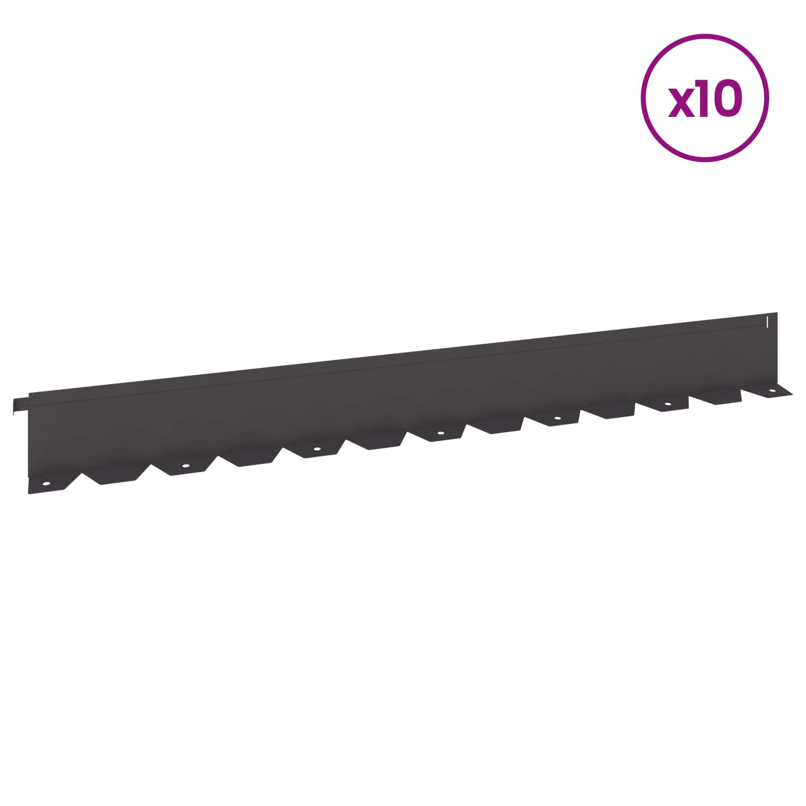 Gazonrand 10 st 102 x 10 x 4 cm Staal Zwart is nu te koop bij PeponiXL, paradijselijk wonen!