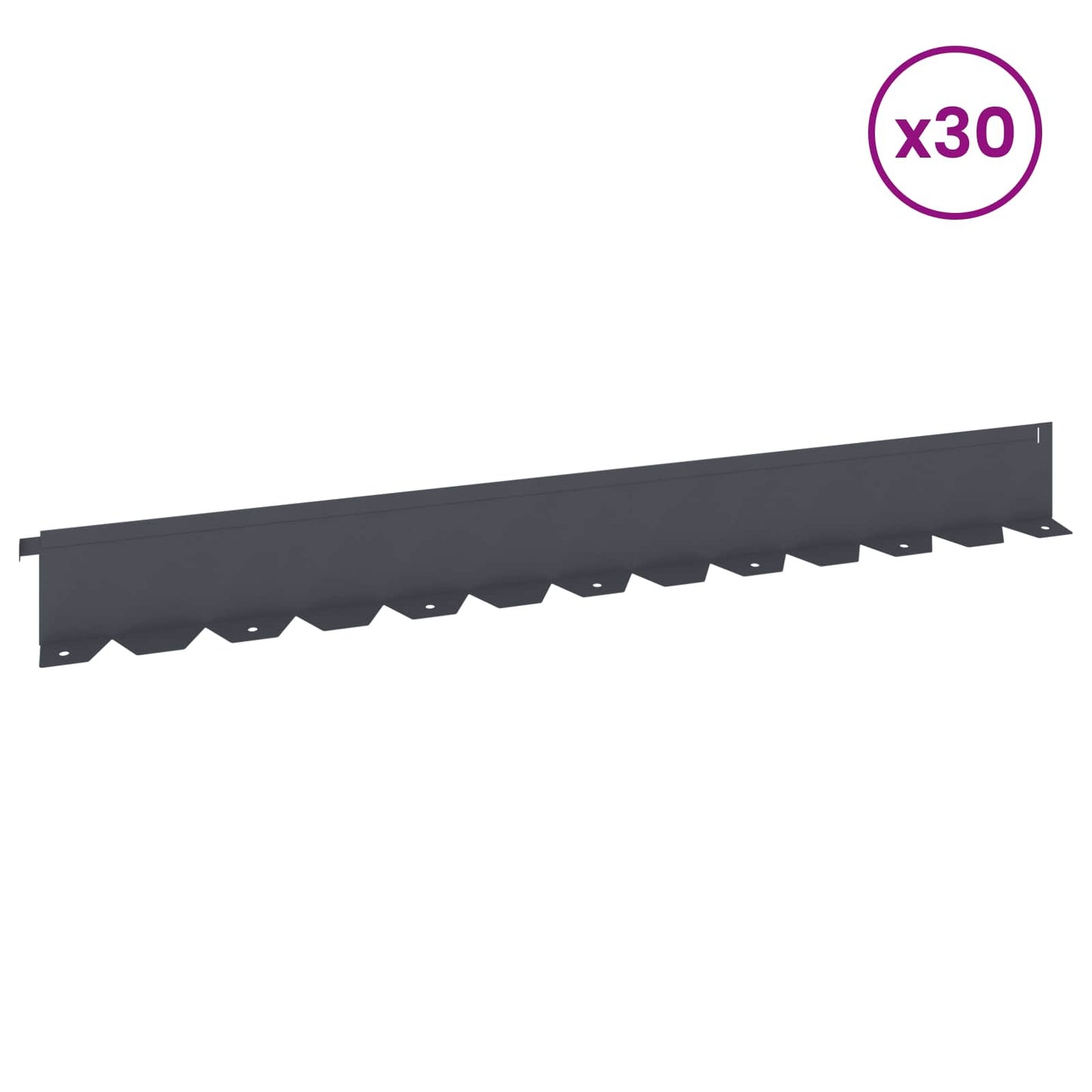 Gazonrand 30 st 102 x 10 x 4 cm Staal Antracietkleurig is nu te koop bij PeponiXL, paradijselijk wonen!