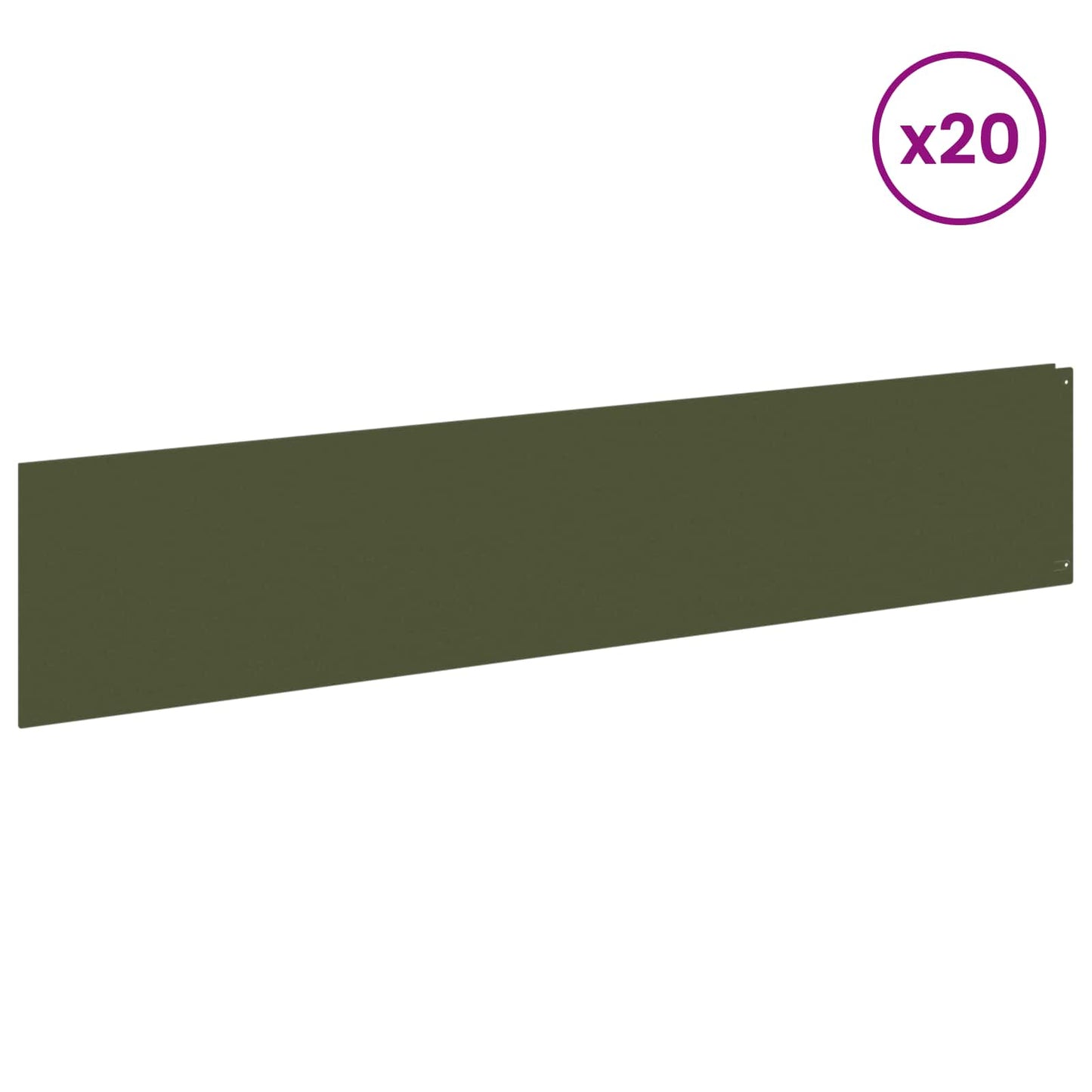 Gazonrand 20 st 100 x 22 cm Staal Olijfgroen is nu te koop bij PeponiXL, paradijselijk wonen!