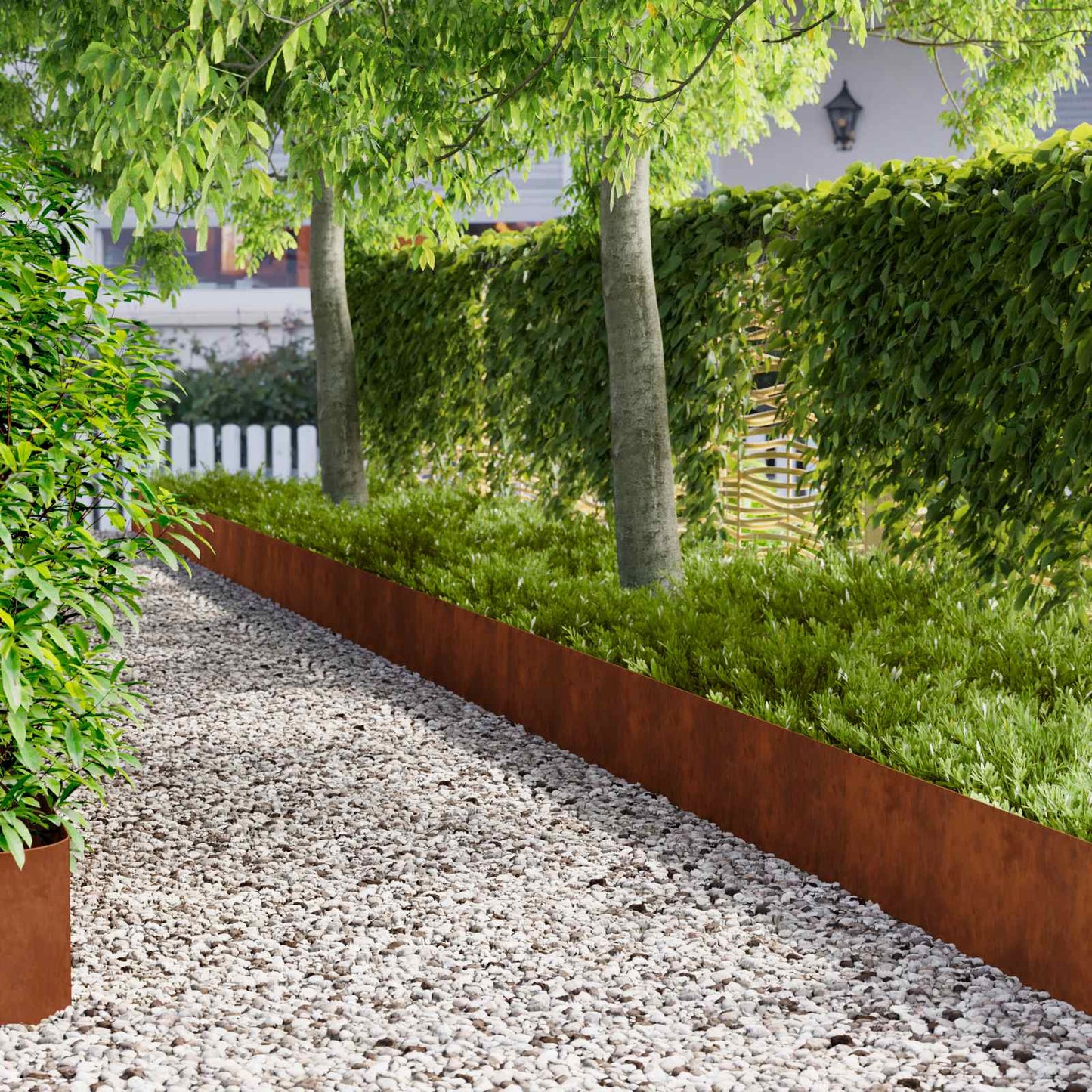 Gazonrand 10 pcs 100 x 22 cm Staal Roestig