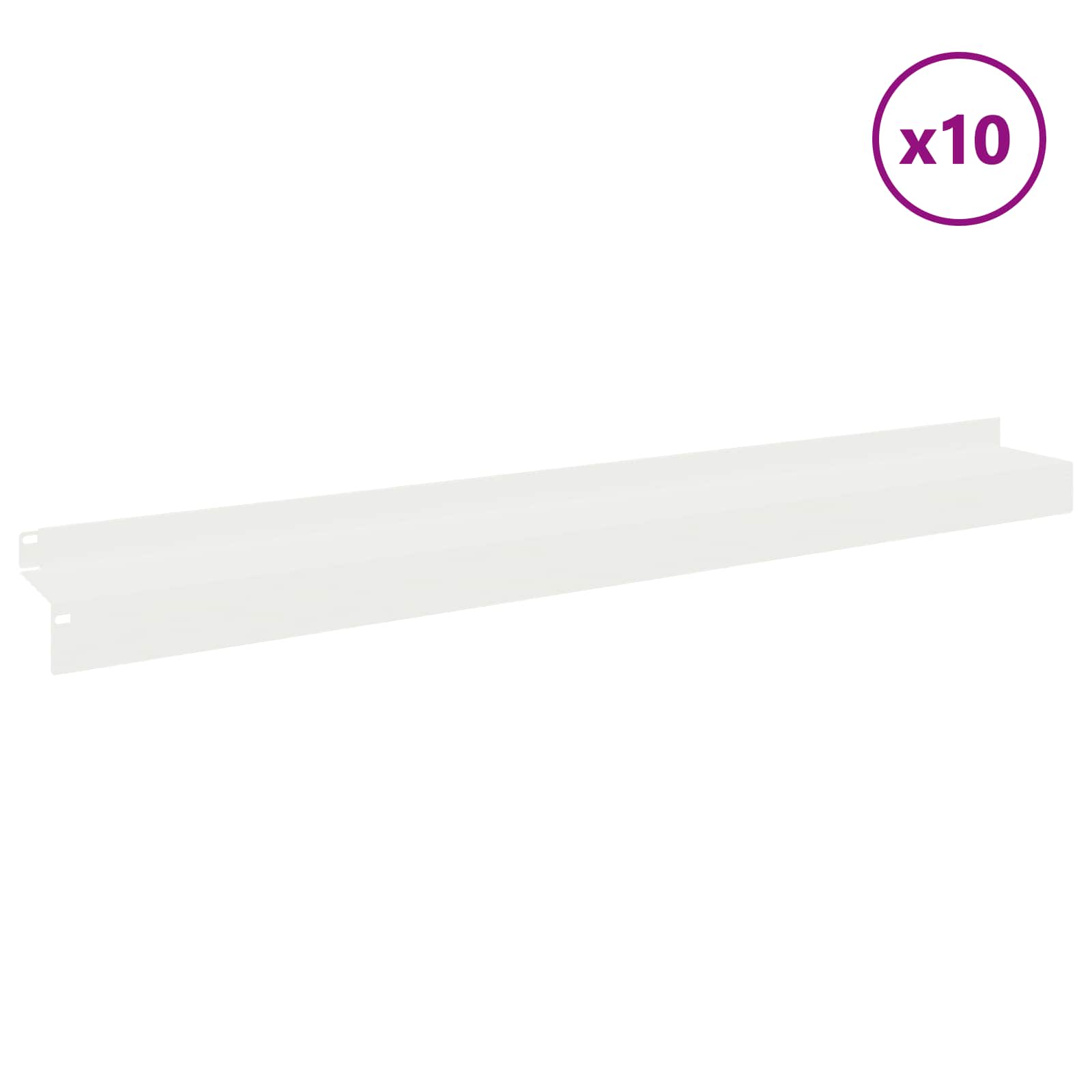 Gazonrand 10 st 100 x 10 x 8 cm Staal Wit is nu te koop bij PeponiXL, paradijselijk wonen!