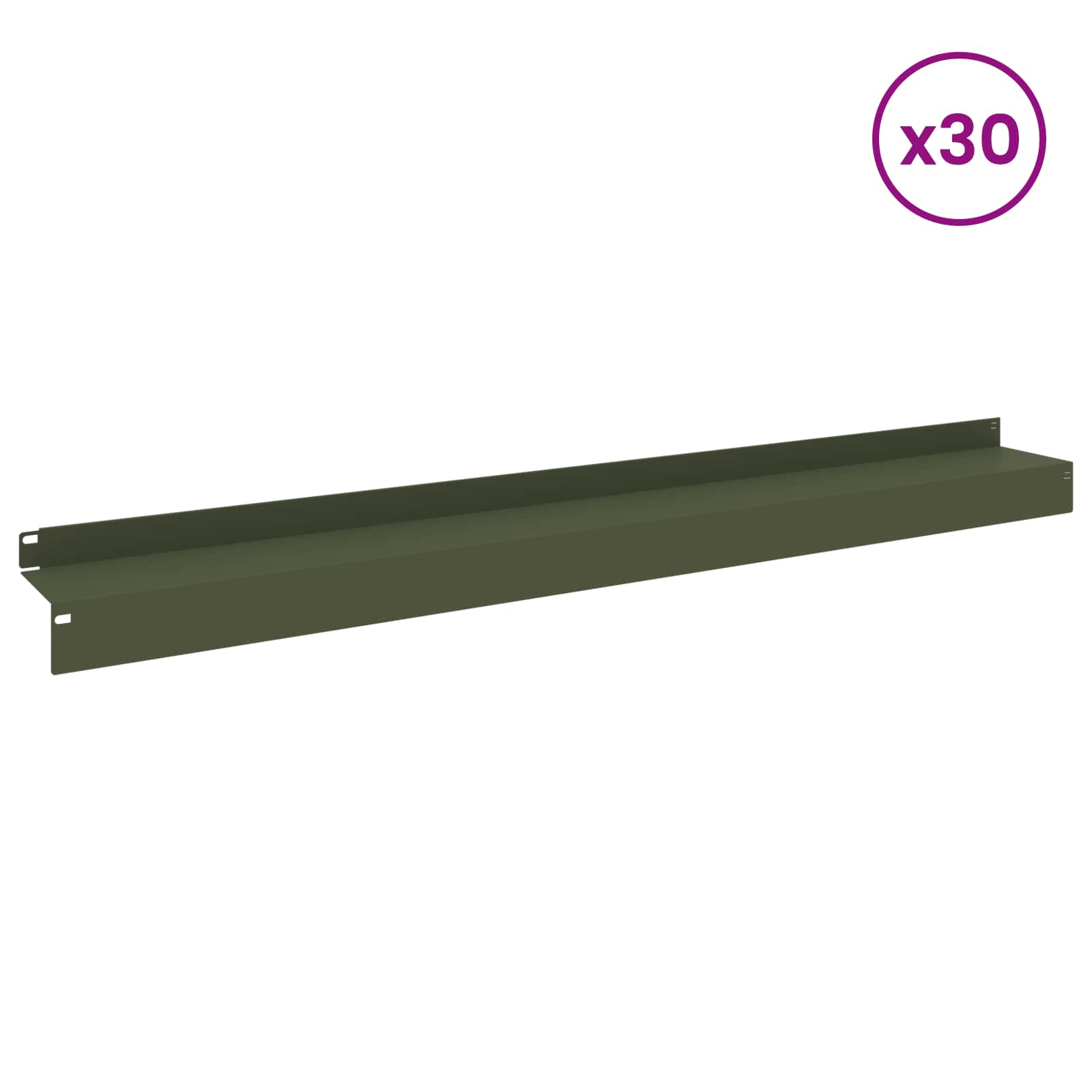 Gazonrand 30 st 100 x 10 x 8 cm Staal Olijfgroen is nu te koop bij PeponiXL, paradijselijk wonen!