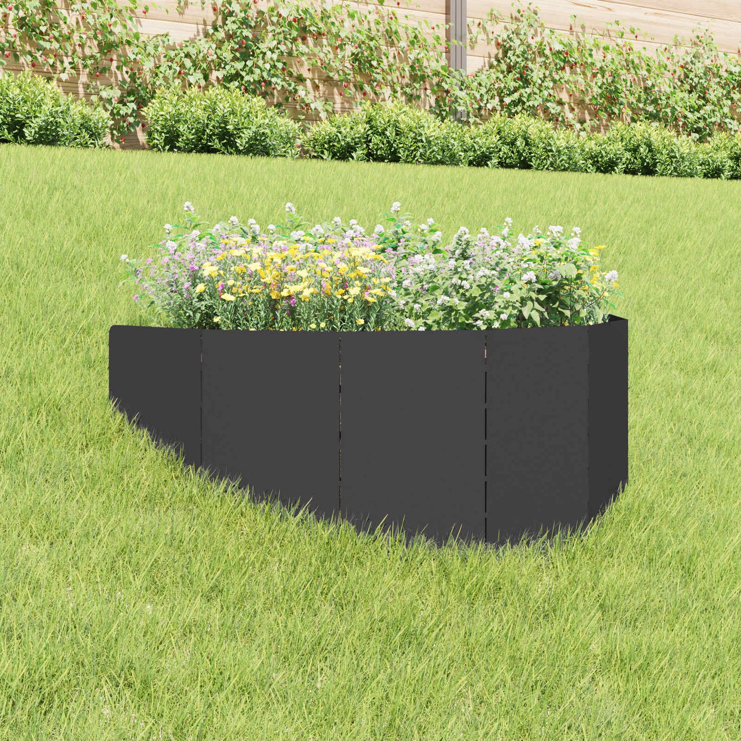 Gazonrand 100 x 45 cm Staal Zwart is nu te koop bij PeponiXL, paradijselijk wonen!