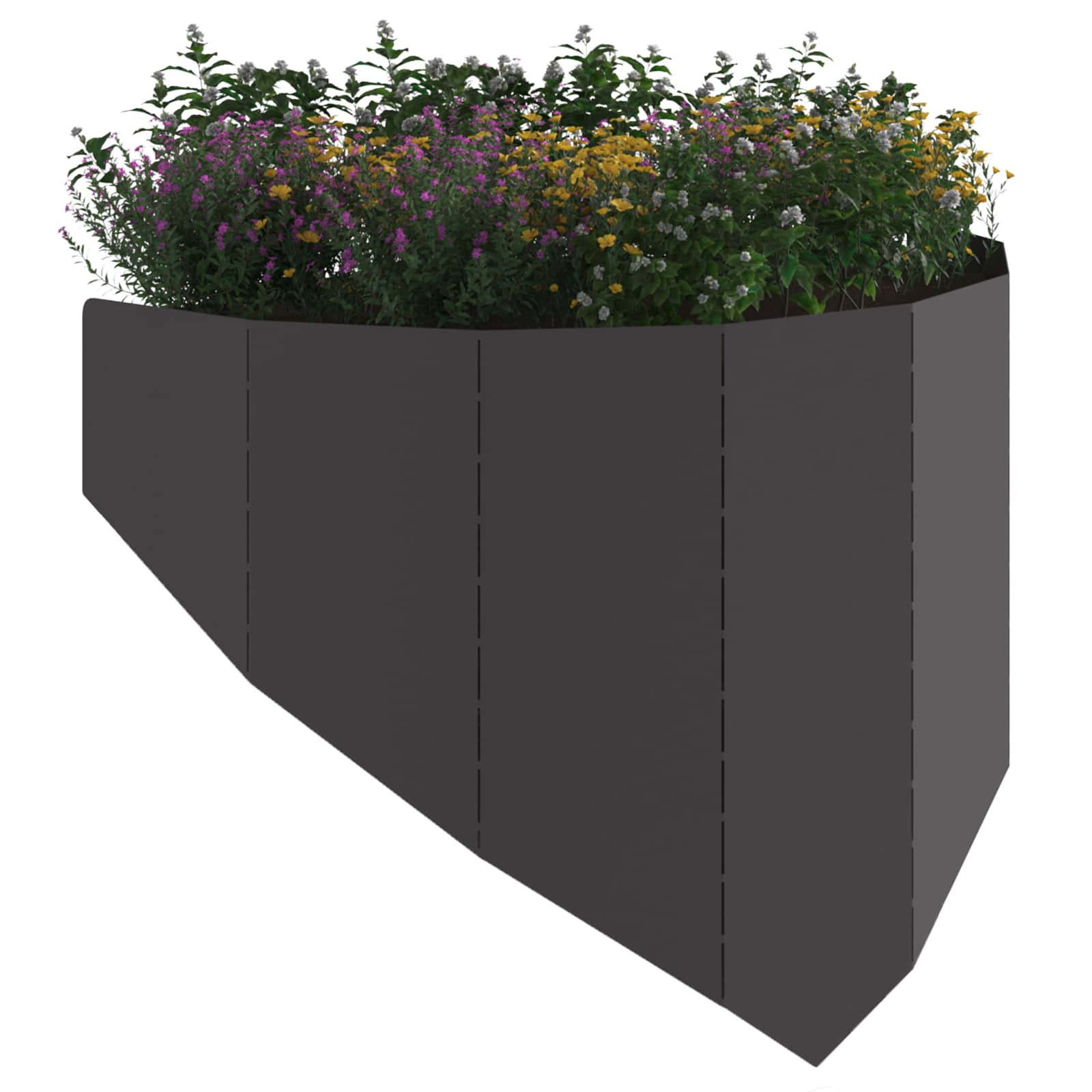 Gazonrand 4 st 100 x 45 cm Staal Zwart is nu te koop bij PeponiXL, paradijselijk wonen!