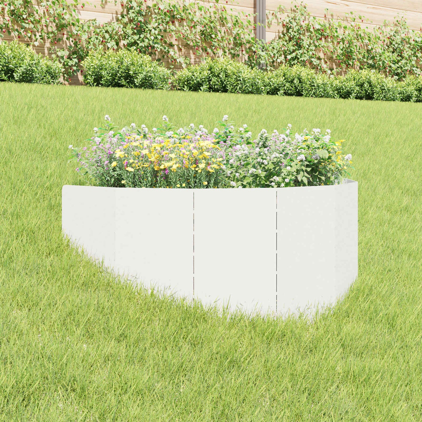 Gazonrand 100 x 45 cm Staal Wit is nu te koop bij PeponiXL, paradijselijk wonen!