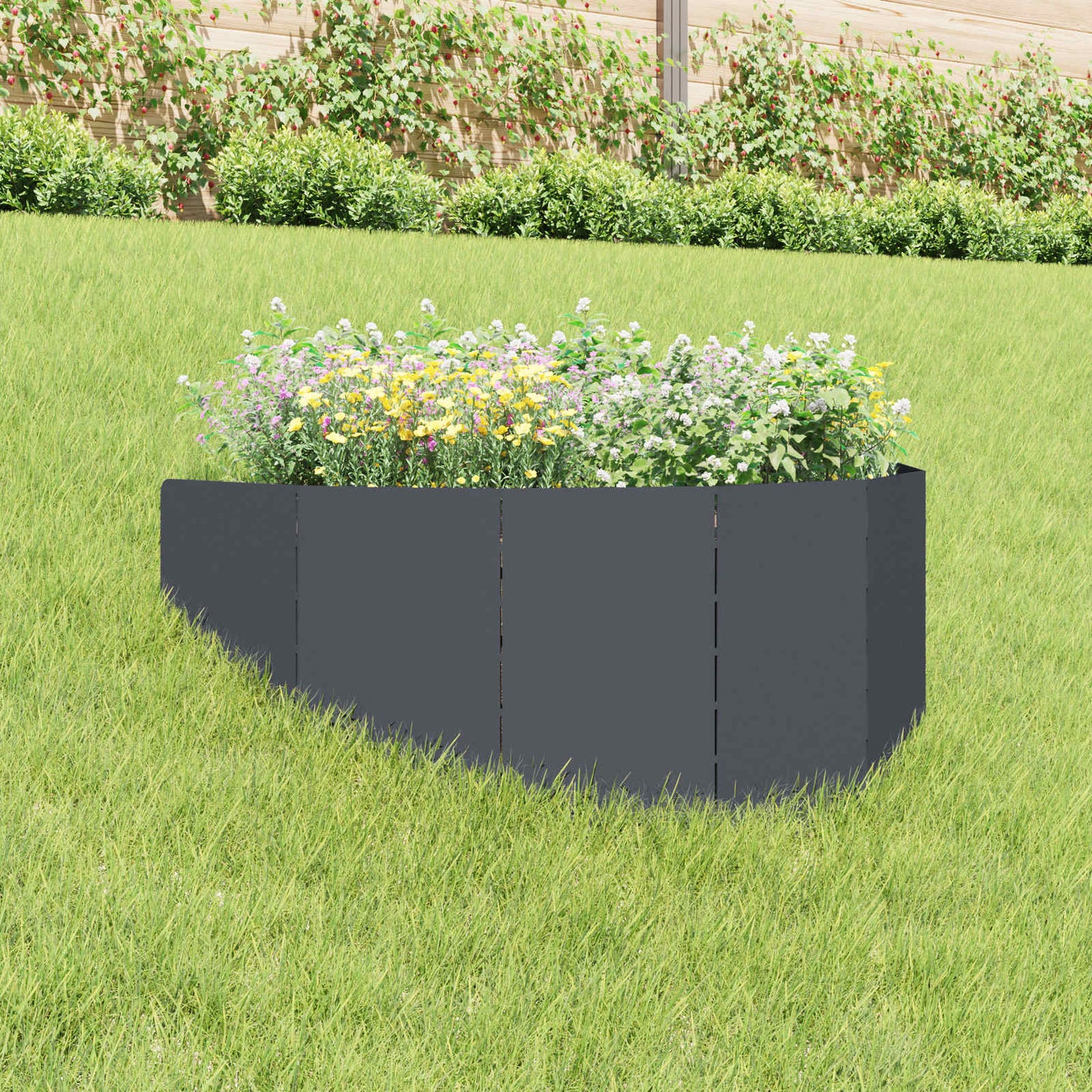 Gazonrand 100 x 45 cm Staal Antracietkleurig is nu te koop bij PeponiXL, paradijselijk wonen!