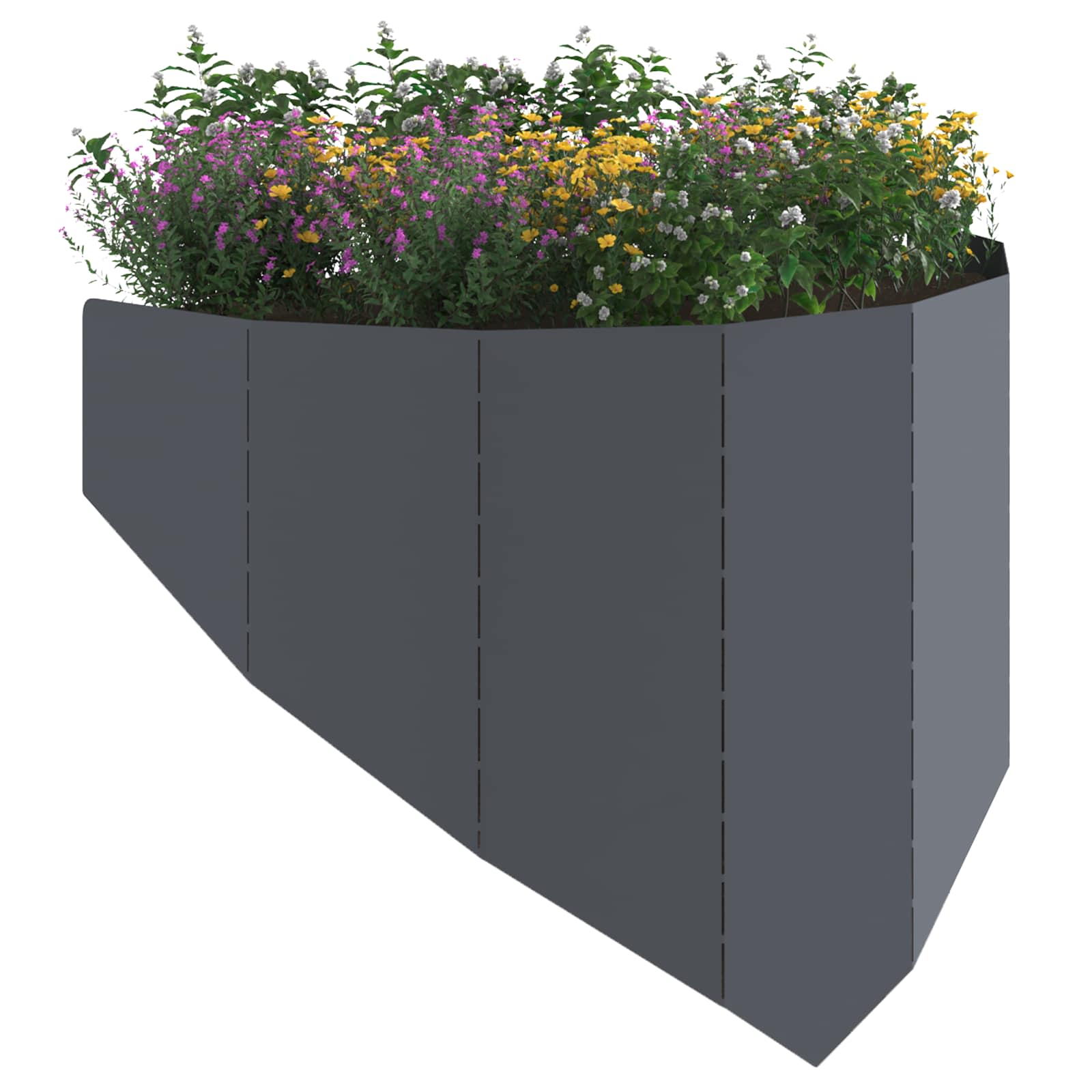 Gazonrand 4 st 100 x 45 cm Staal Antracietkleurig is nu te koop bij PeponiXL, paradijselijk wonen!