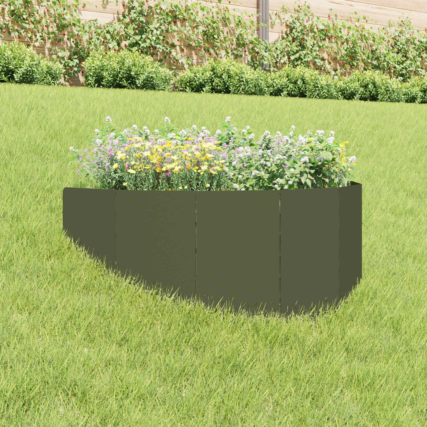 Gazonrand 100 x 45 cm Staal Olijfgroen is nu te koop bij PeponiXL, paradijselijk wonen!