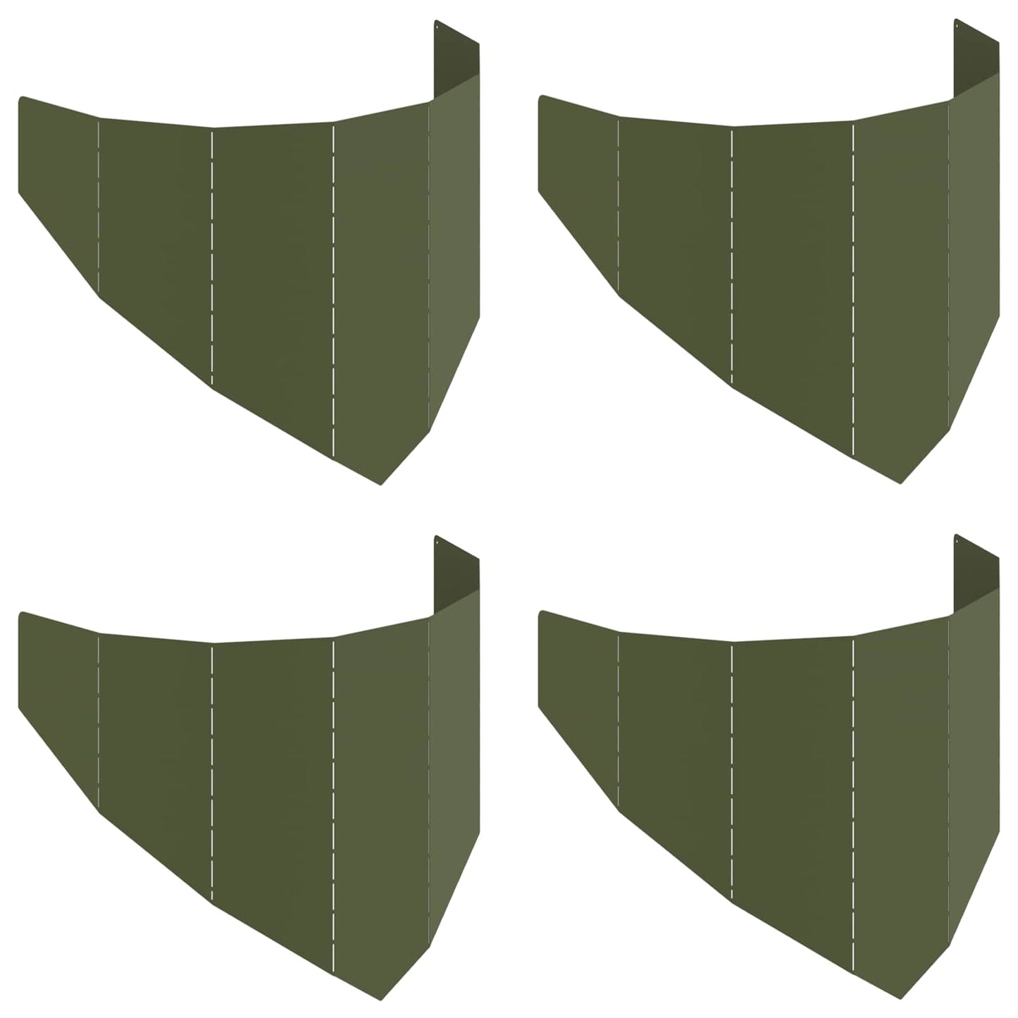 Gazonrand 4 st 100 x 45 cm Staal Olijfgroen is nu te koop bij PeponiXL, paradijselijk wonen!