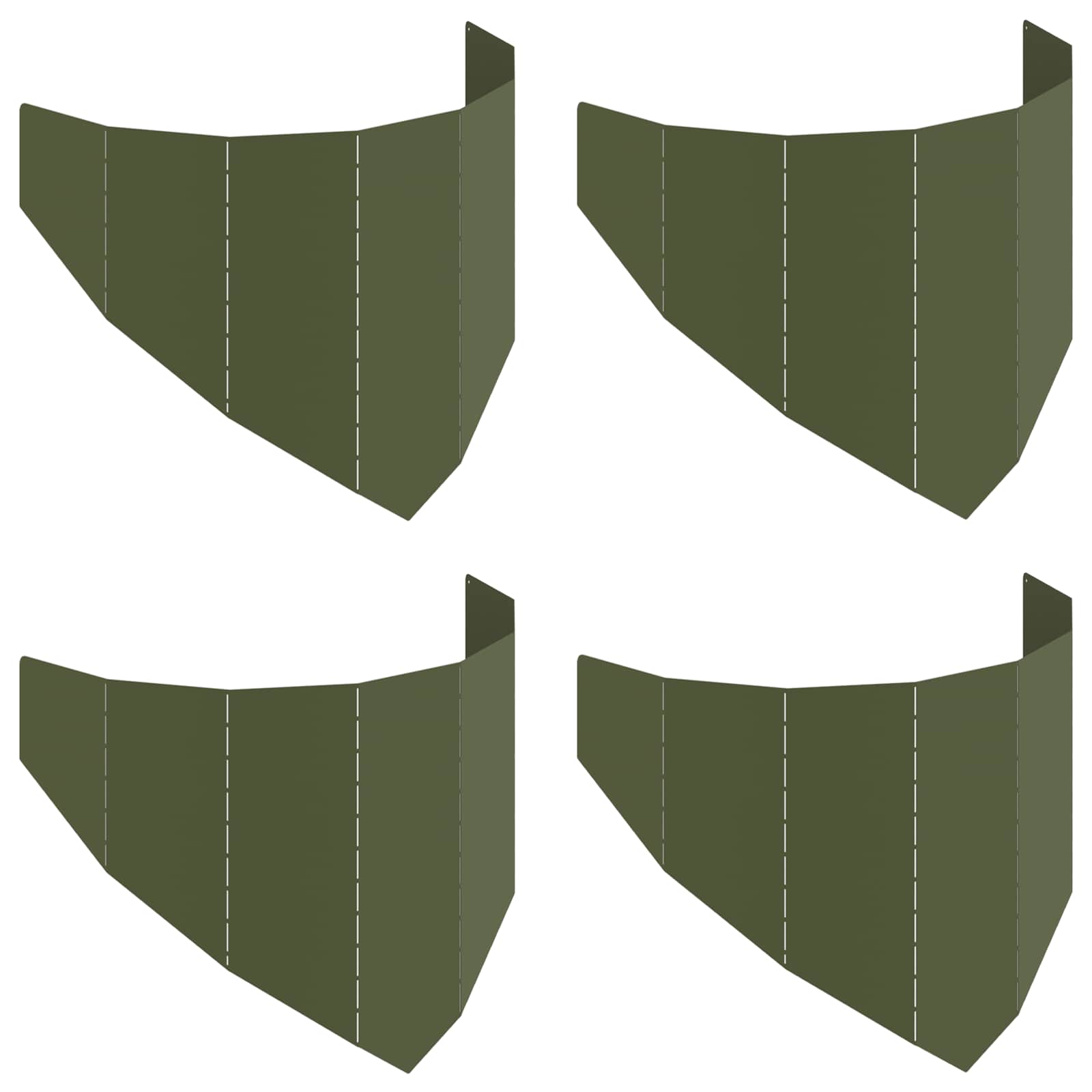 Gazonrand 4 st 100 x 45 cm Staal Olijfgroen is nu te koop bij PeponiXL, paradijselijk wonen!