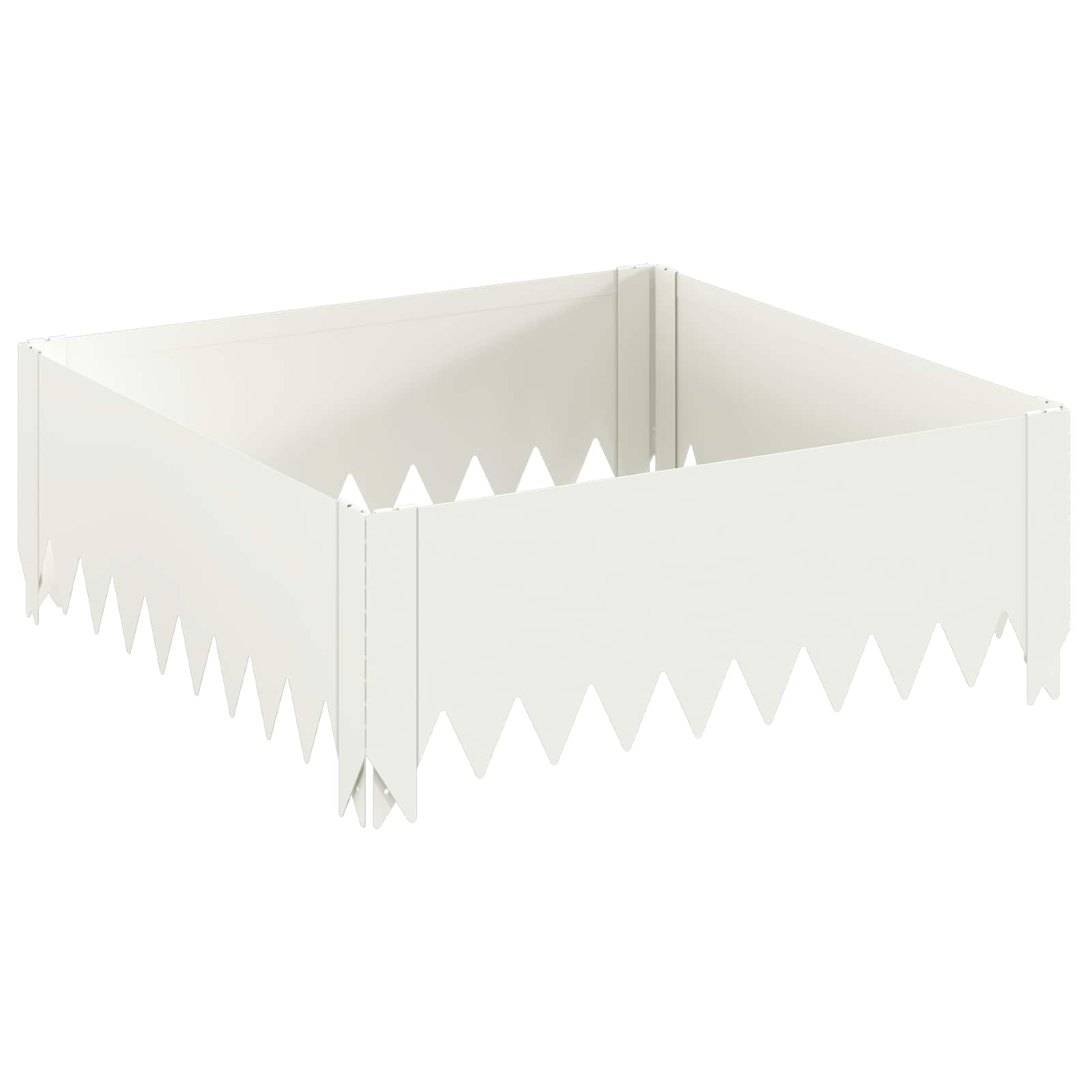 Gazonrand 4 st 60 x 60 x 20 cm Staal Wit is nu te koop bij PeponiXL, paradijselijk wonen!