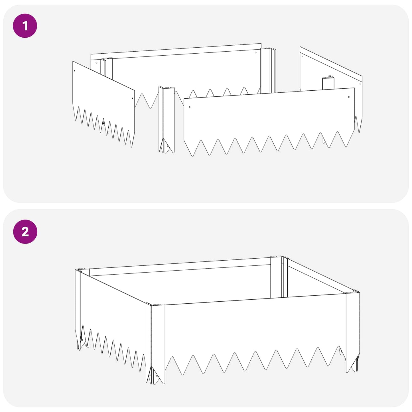 Gazonrand 60 x 60 x 20 cm Staal Antracietkleurig is nu te koop bij PeponiXL, paradijselijk wonen!
