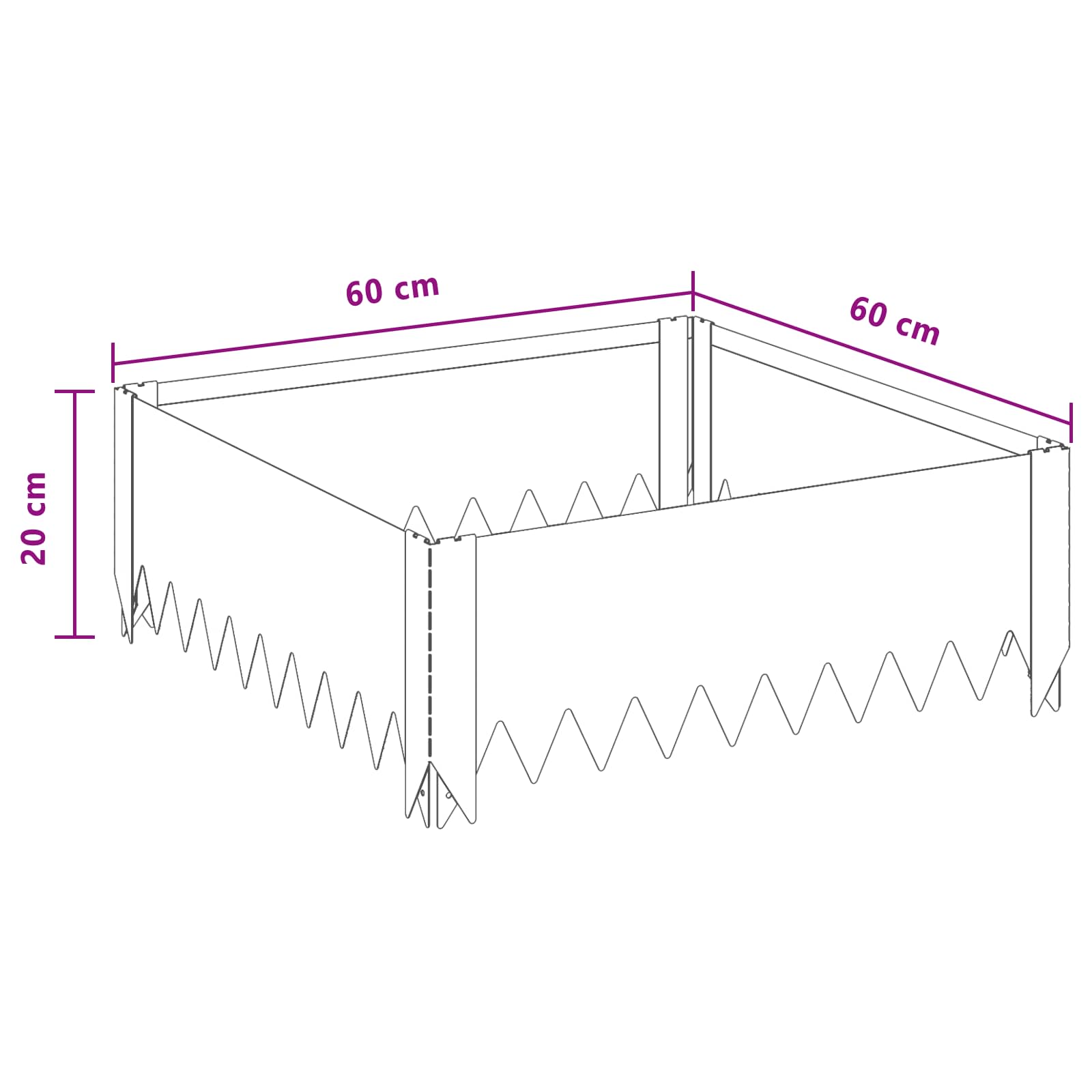 Gazonrand 60 x 60 x 20 cm Staal Olijfgroen is nu te koop bij PeponiXL, paradijselijk wonen!