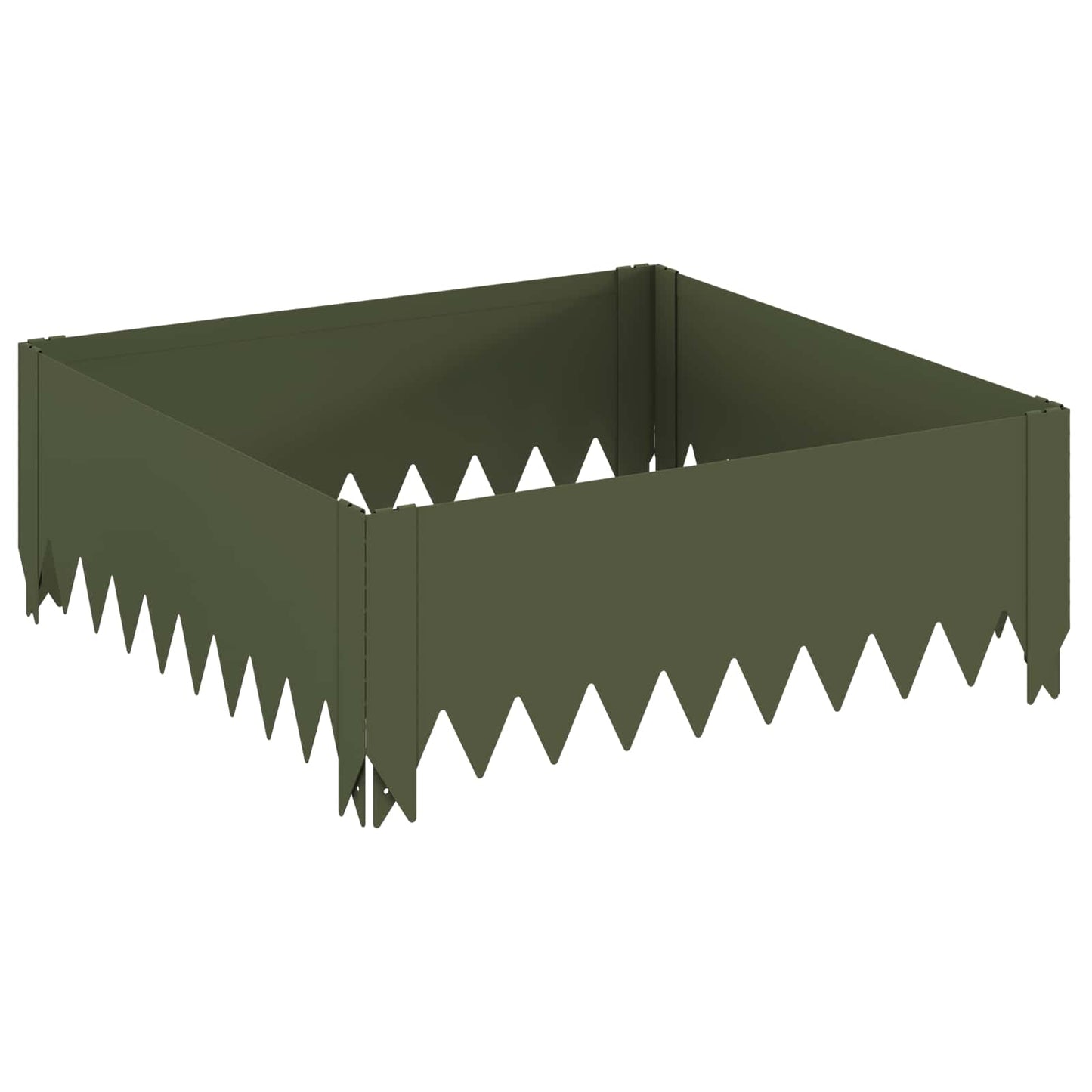 Gazonrand 4 st 60 x 60 x 20 cm Staal Olijfgroen is nu te koop bij PeponiXL, paradijselijk wonen!
