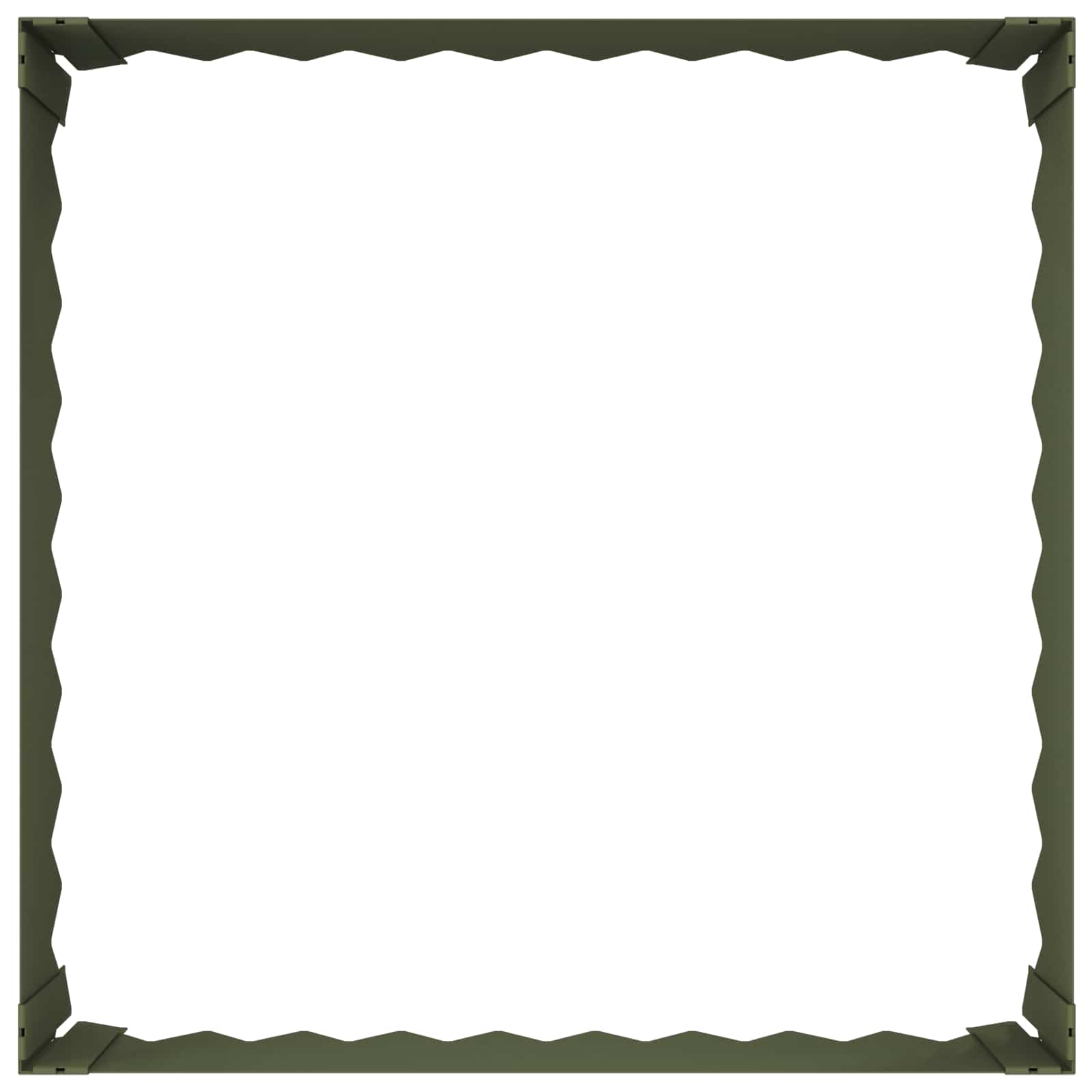 Gazonrand 4 st 60 x 60 x 20 cm Staal Olijfgroen is nu te koop bij PeponiXL, paradijselijk wonen!