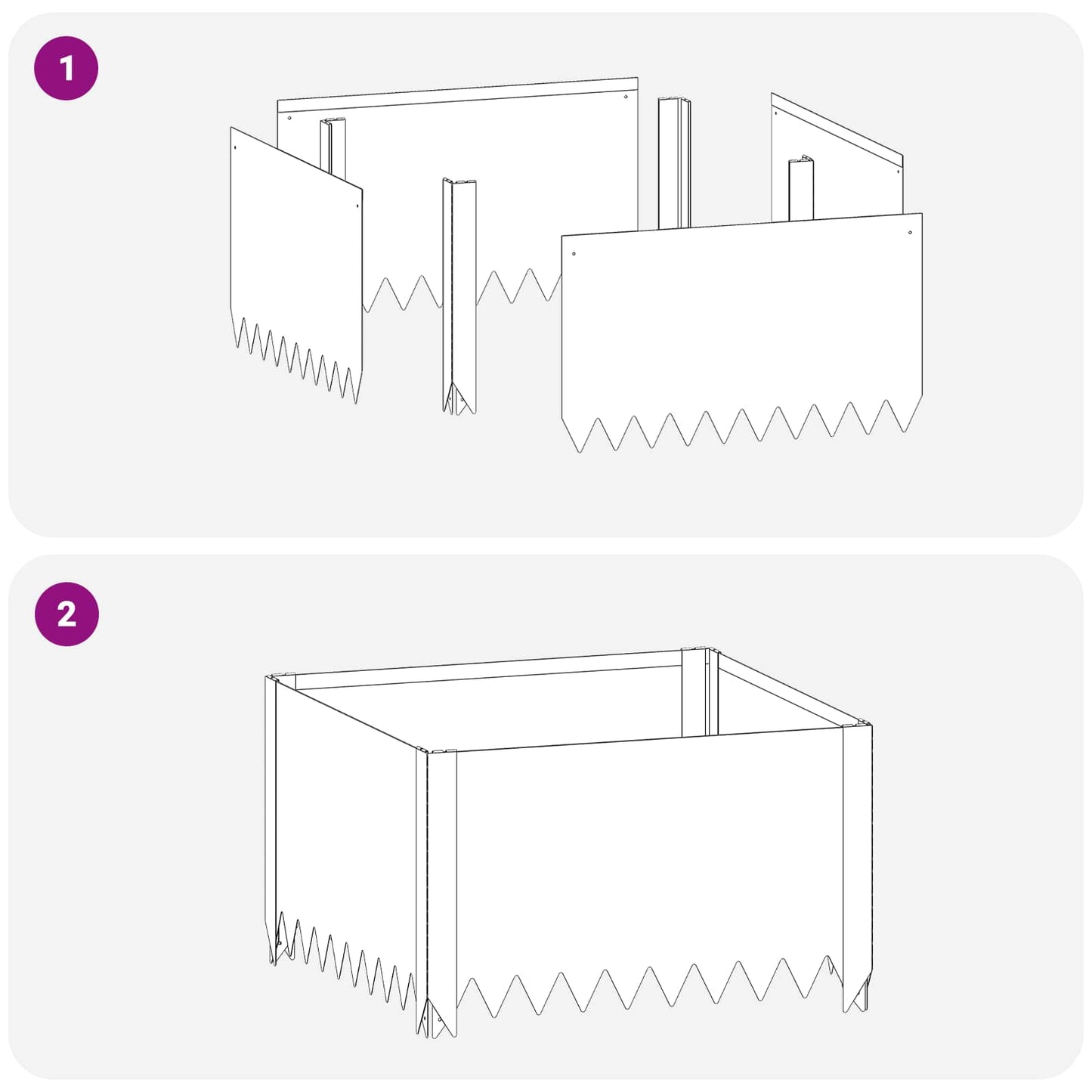 Gazonrand 60 x 60 x 35 cm Staal Wit is nu te koop bij PeponiXL, paradijselijk wonen!