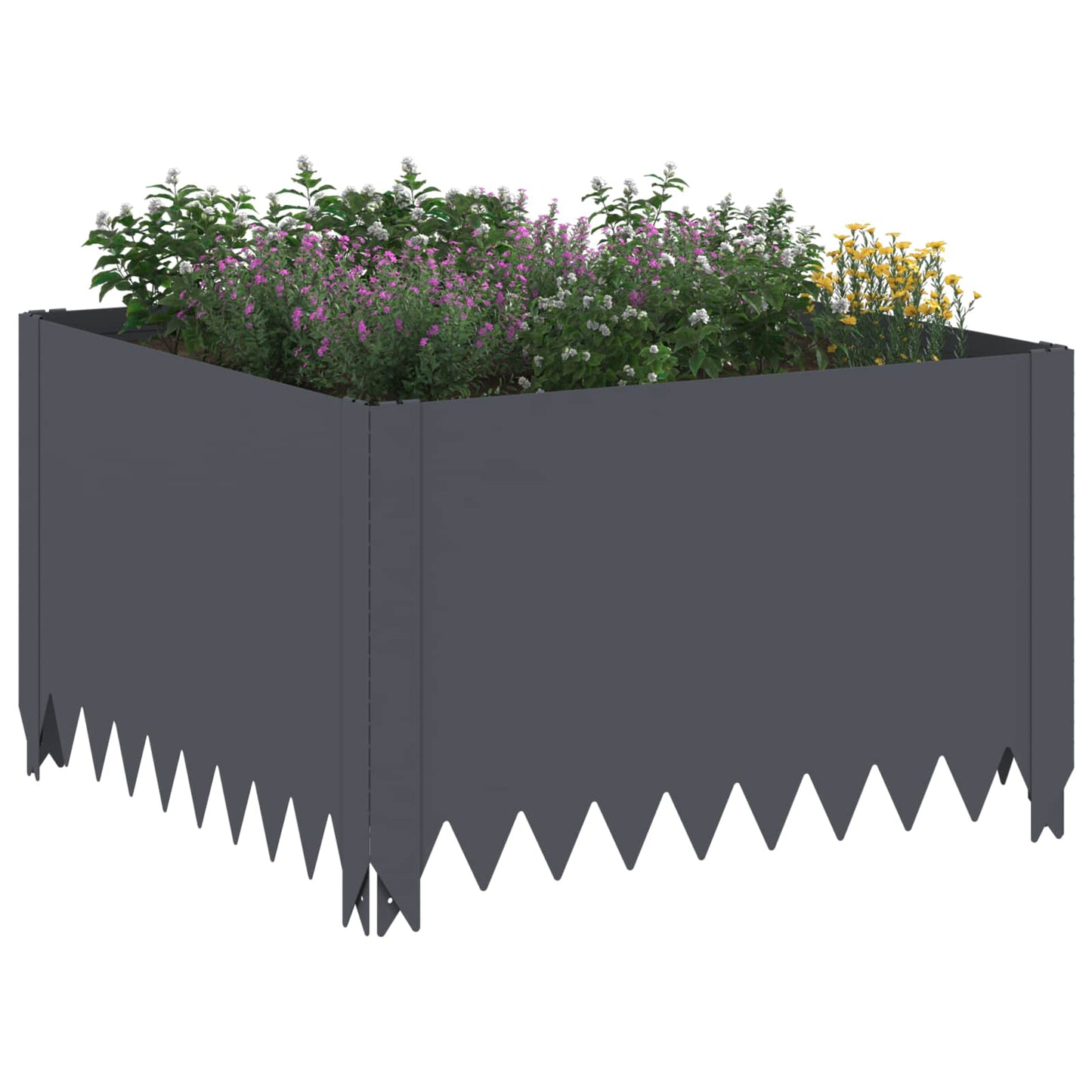 Gazonrand 60 x 60 x 35 cm Staal Antracietkleurig is nu te koop bij PeponiXL, paradijselijk wonen!