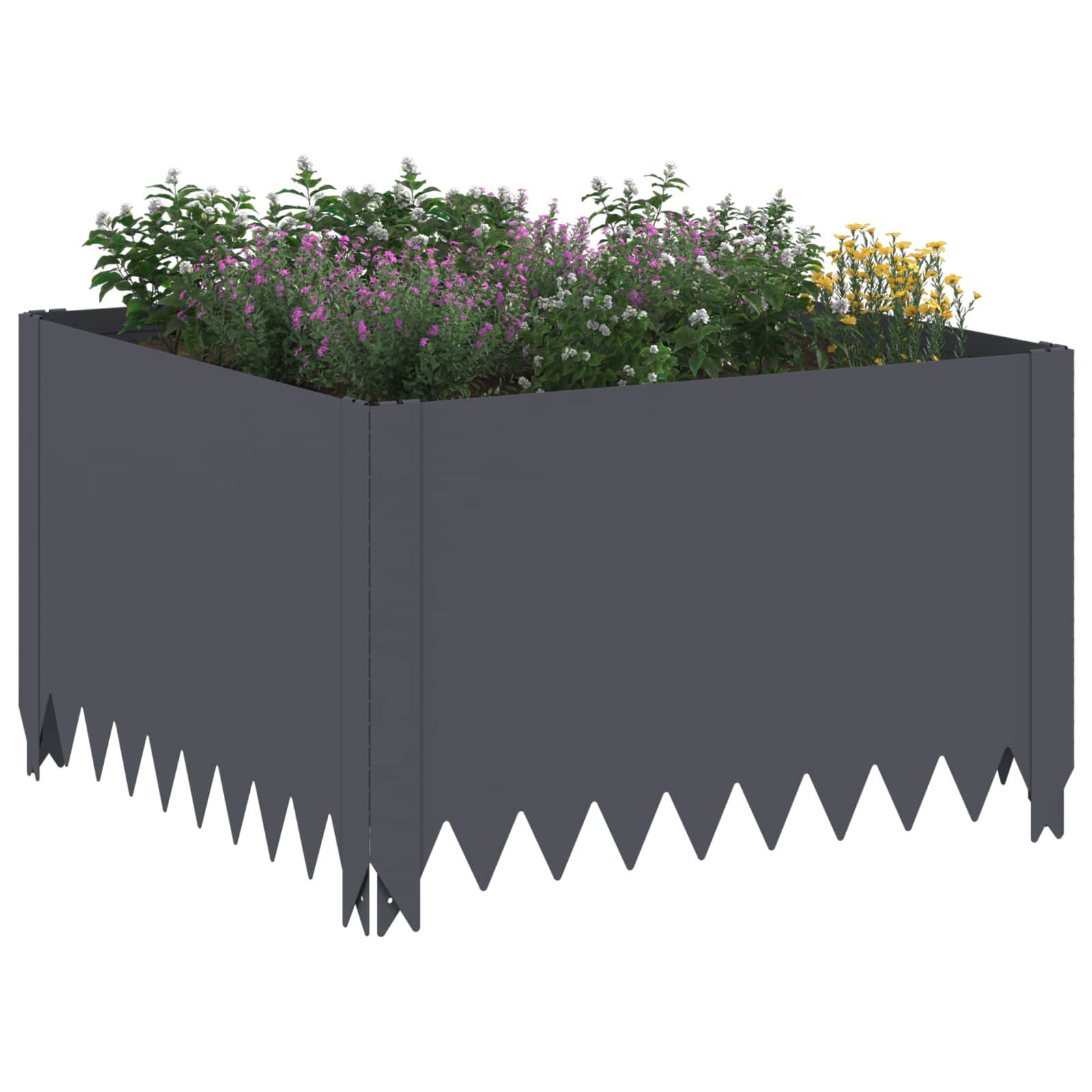 Gazonrand 60 x 60 x 35 cm Staal Antracietkleurig is nu te koop bij PeponiXL, paradijselijk wonen!