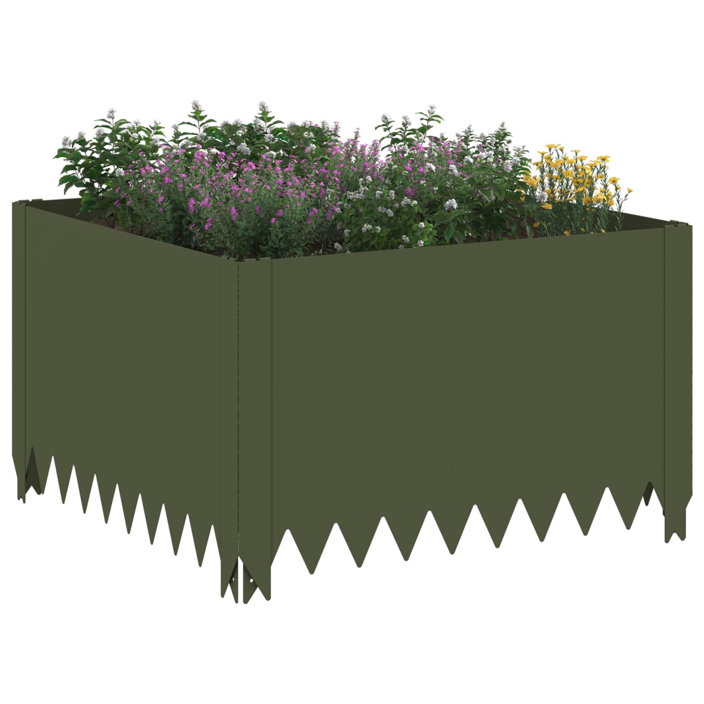 Gazonrand 60 x 60 x 35 cm Staal Olijfgroen is nu te koop bij PeponiXL, paradijselijk wonen!
