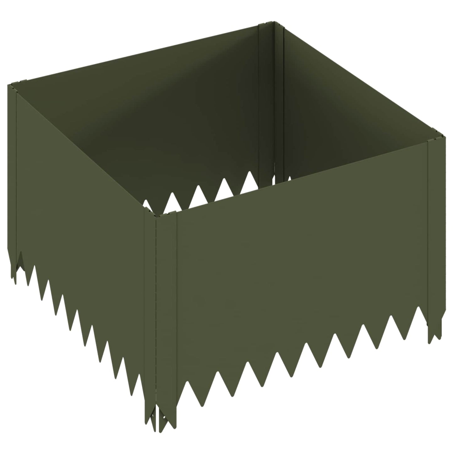 Gazonrand 4 st 60 x 60 x 35 cm Staal Olijfgroen is nu te koop bij PeponiXL, paradijselijk wonen!