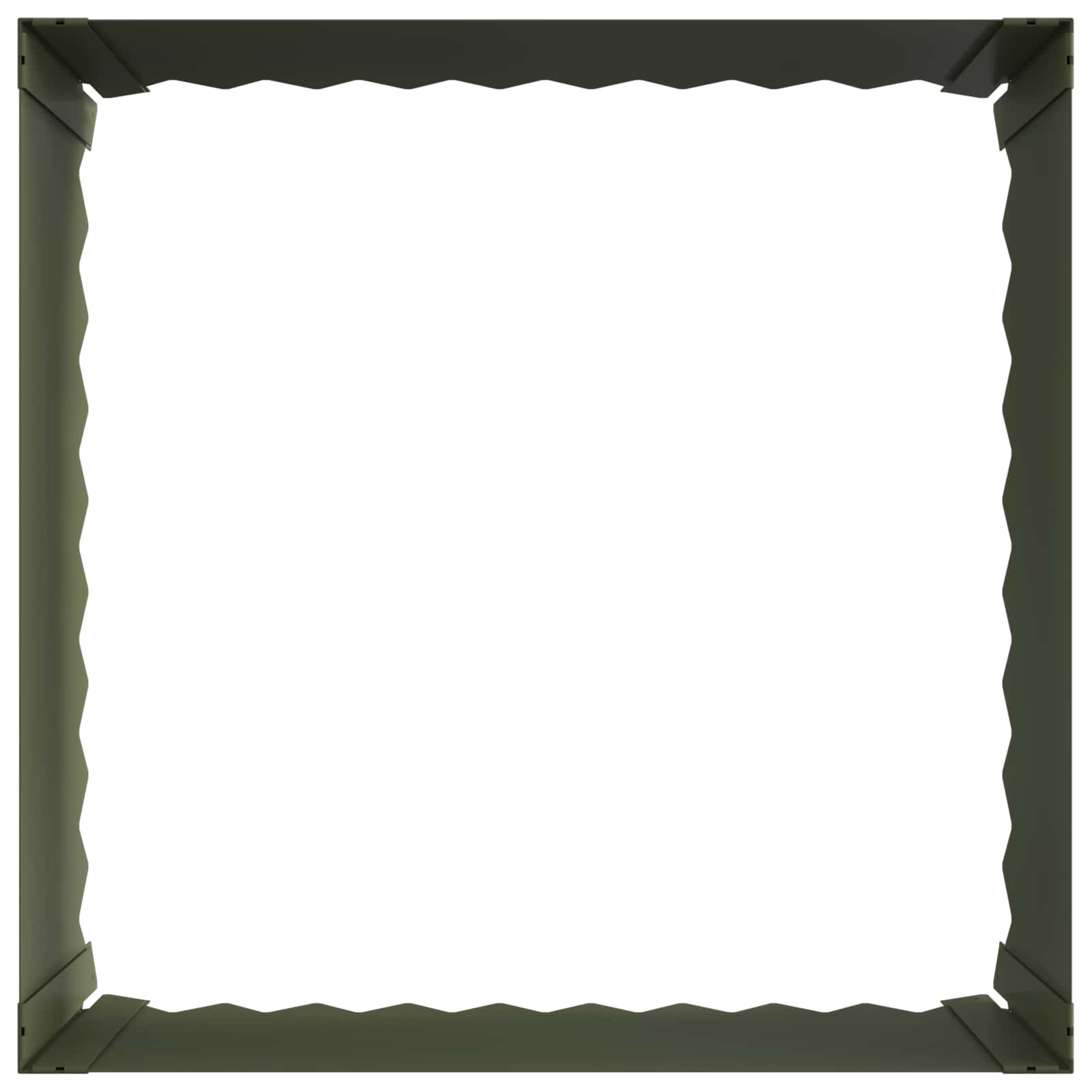 Gazonrand 4 st 60 x 60 x 35 cm Staal Olijfgroen is nu te koop bij PeponiXL, paradijselijk wonen!