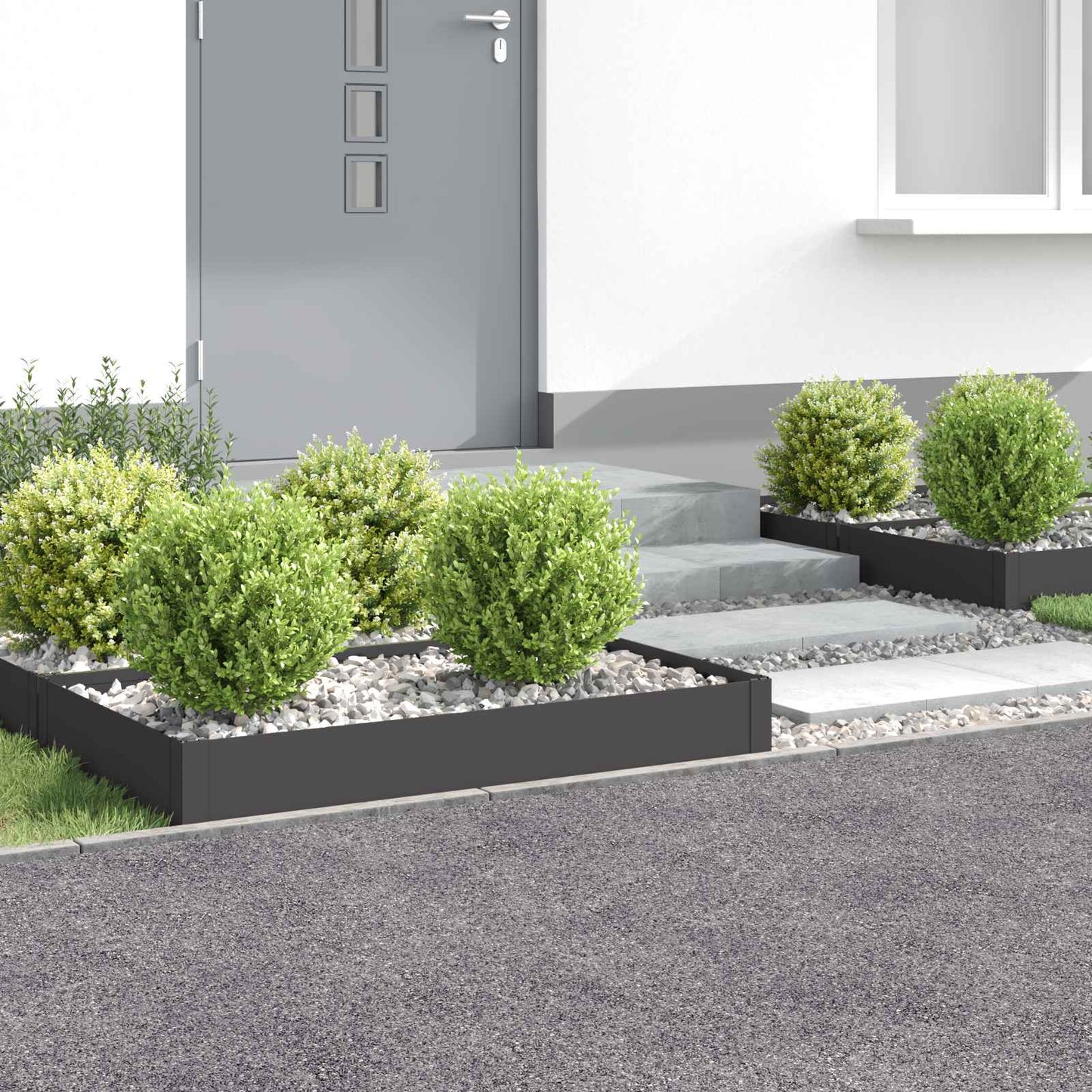 Gazonrand 4 st 100 x 60 x 20 cm Staal Zwart is nu te koop bij PeponiXL, paradijselijk wonen!