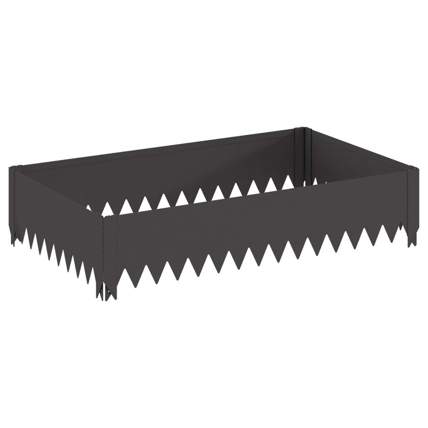 Gazonrand 4 st 100 x 60 x 20 cm Staal Zwart is nu te koop bij PeponiXL, paradijselijk wonen!