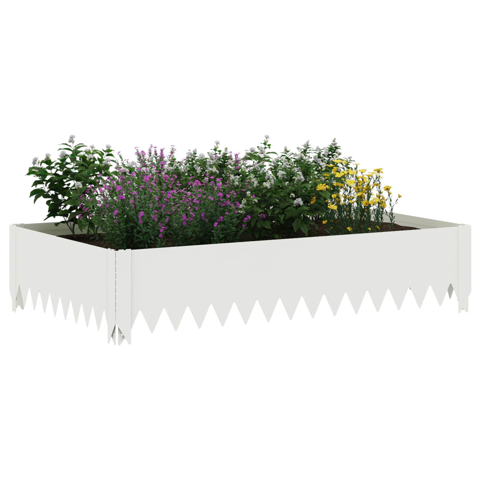 Gazonrand 100 x 60 x 20 cm Staal Wit is nu te koop bij PeponiXL, paradijselijk wonen!