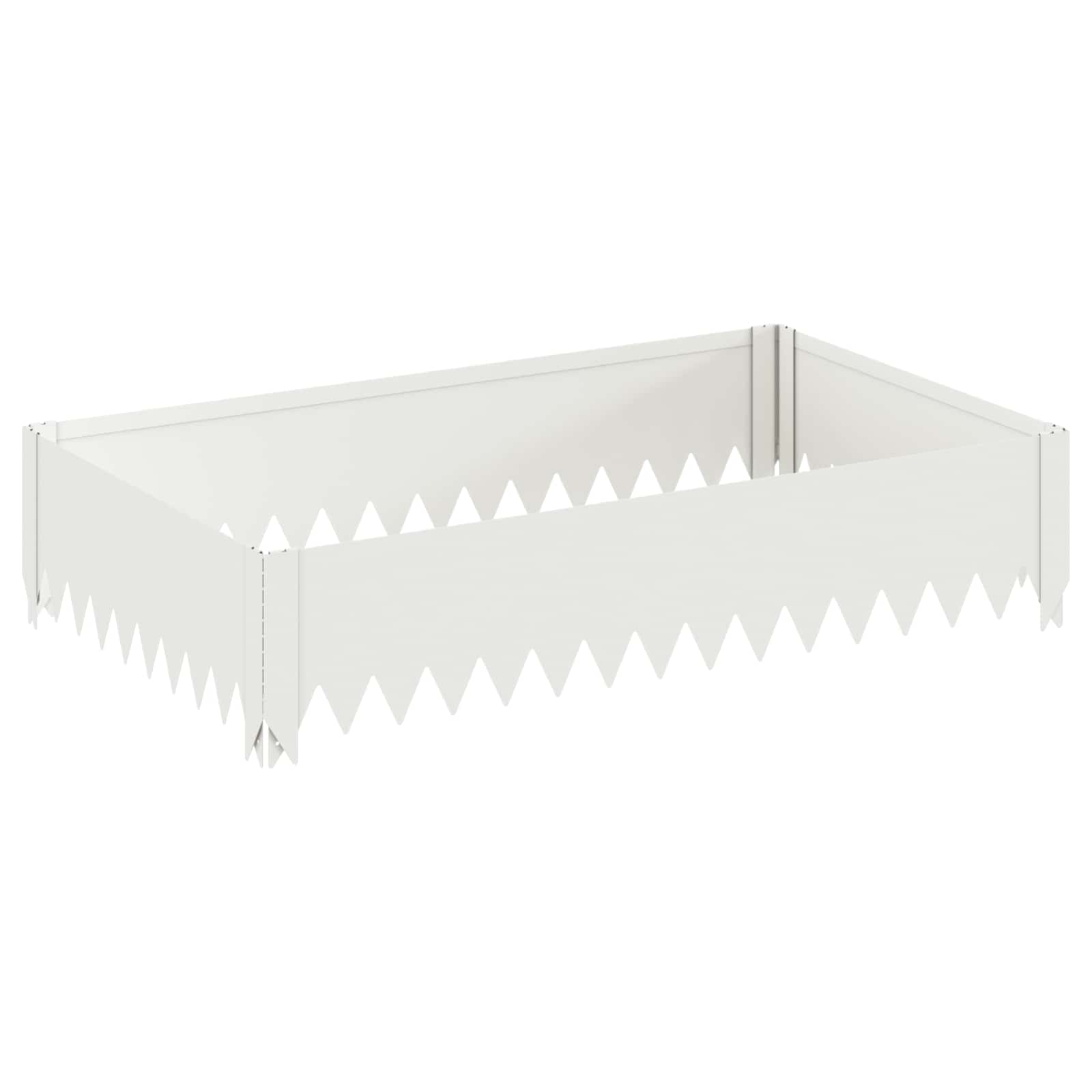 Gazonrand 4 st 100 x 60 x 20 cm Staal Wit is nu te koop bij PeponiXL, paradijselijk wonen!