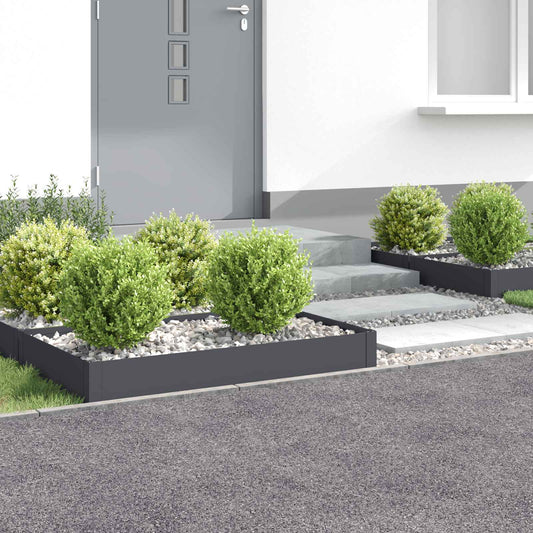 Gazonrand 4 st 100 x 60 x 20 cm Staal Antracietkleurig is nu te koop bij PeponiXL, paradijselijk wonen!