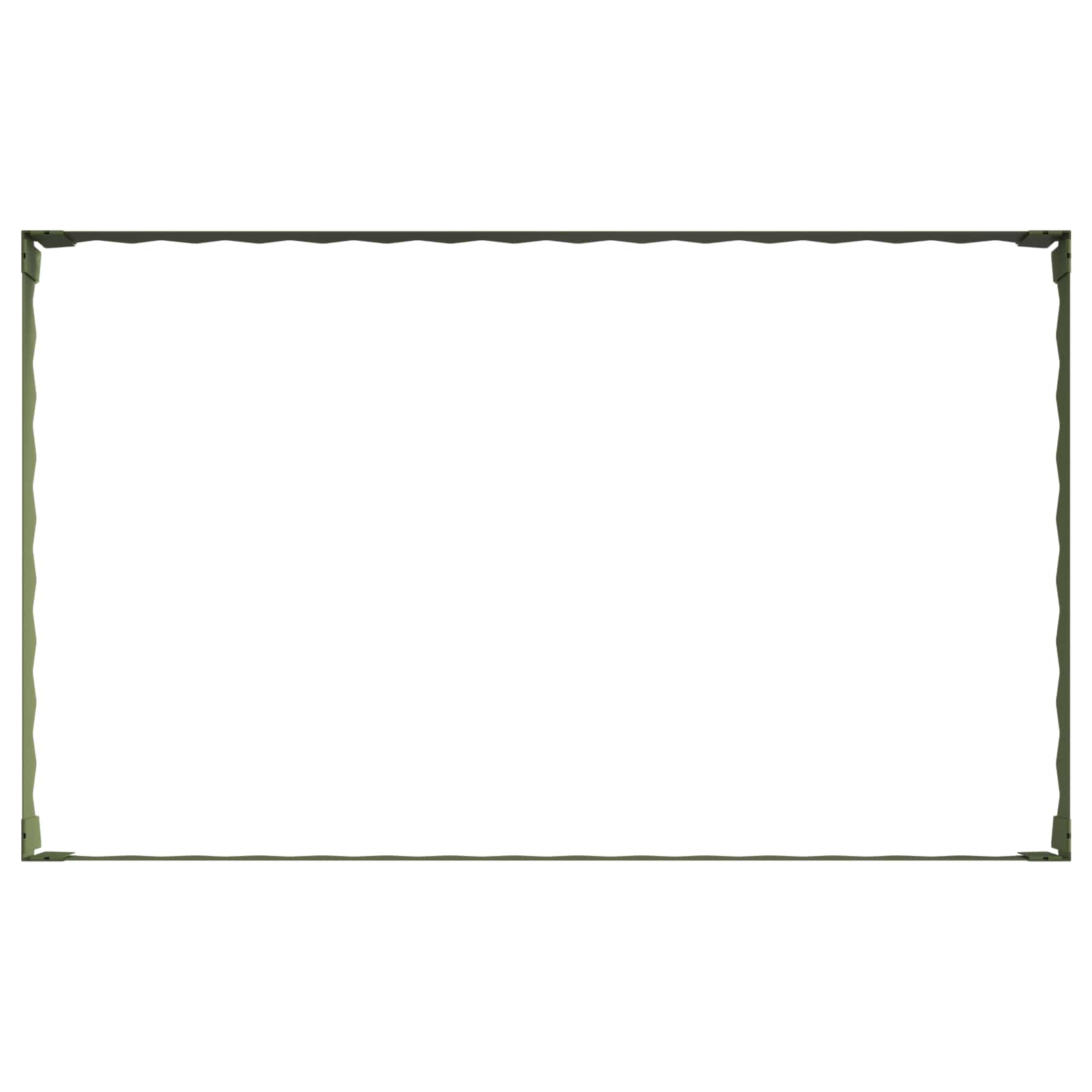 Gazonrand 4 st 100 x 60 x 20 cm Staal Olijfgroen is nu te koop bij PeponiXL, paradijselijk wonen!