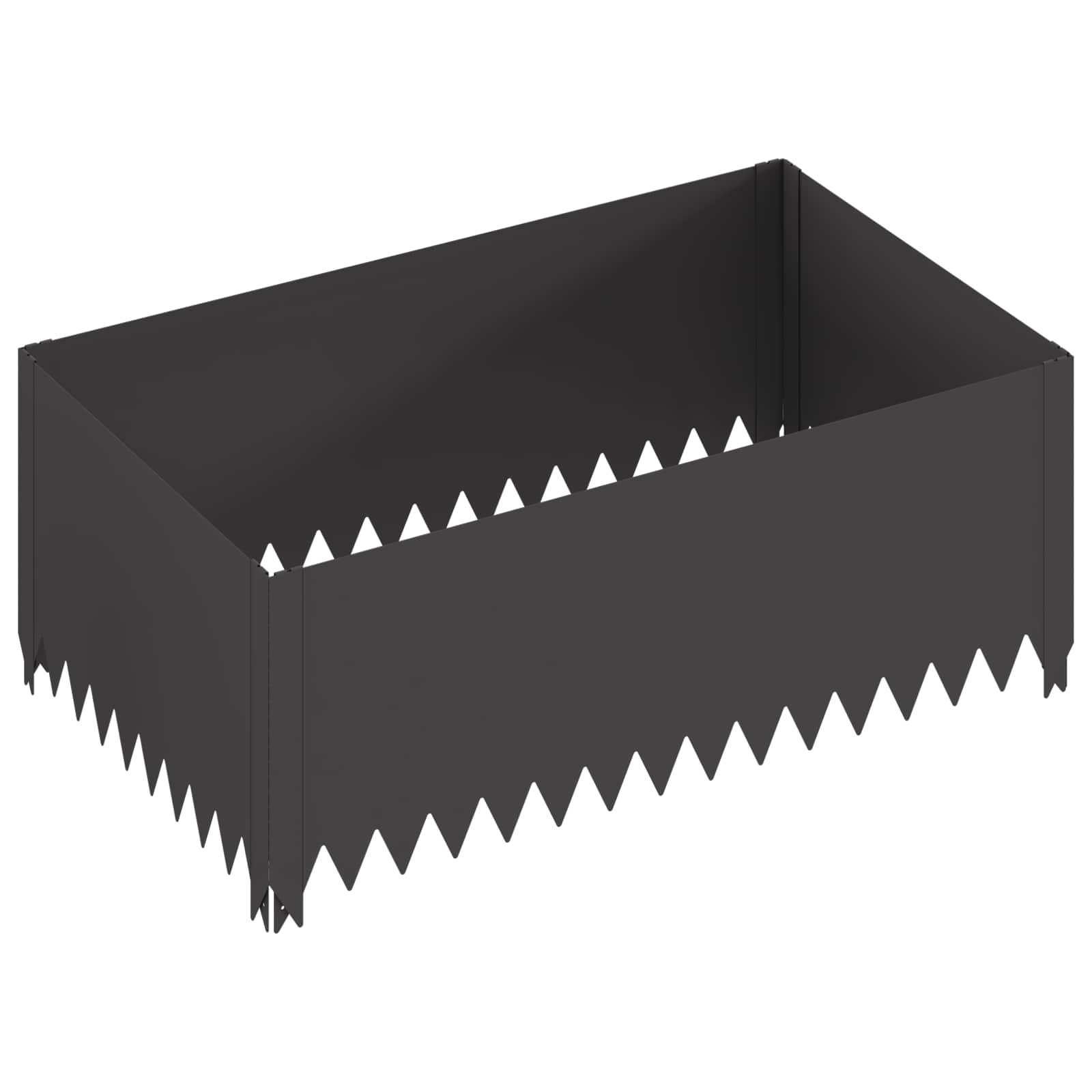 Gazonrand 4 st 100 x 60 x 35 cm Staal Zwart is nu te koop bij PeponiXL, paradijselijk wonen!