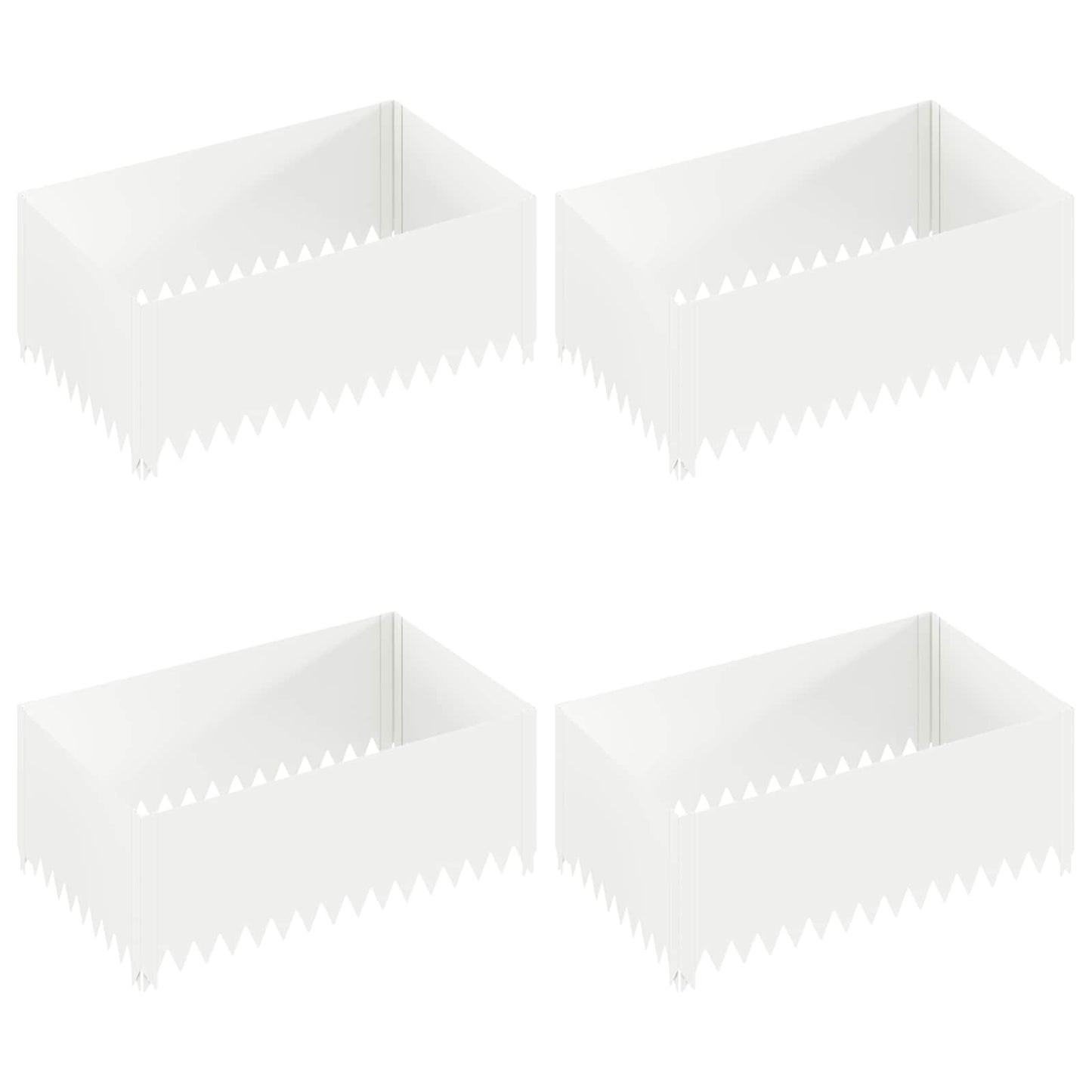Gazonrand 4 st 100 x 60 x 35 cm Staal Wit is nu te koop bij PeponiXL, paradijselijk wonen!