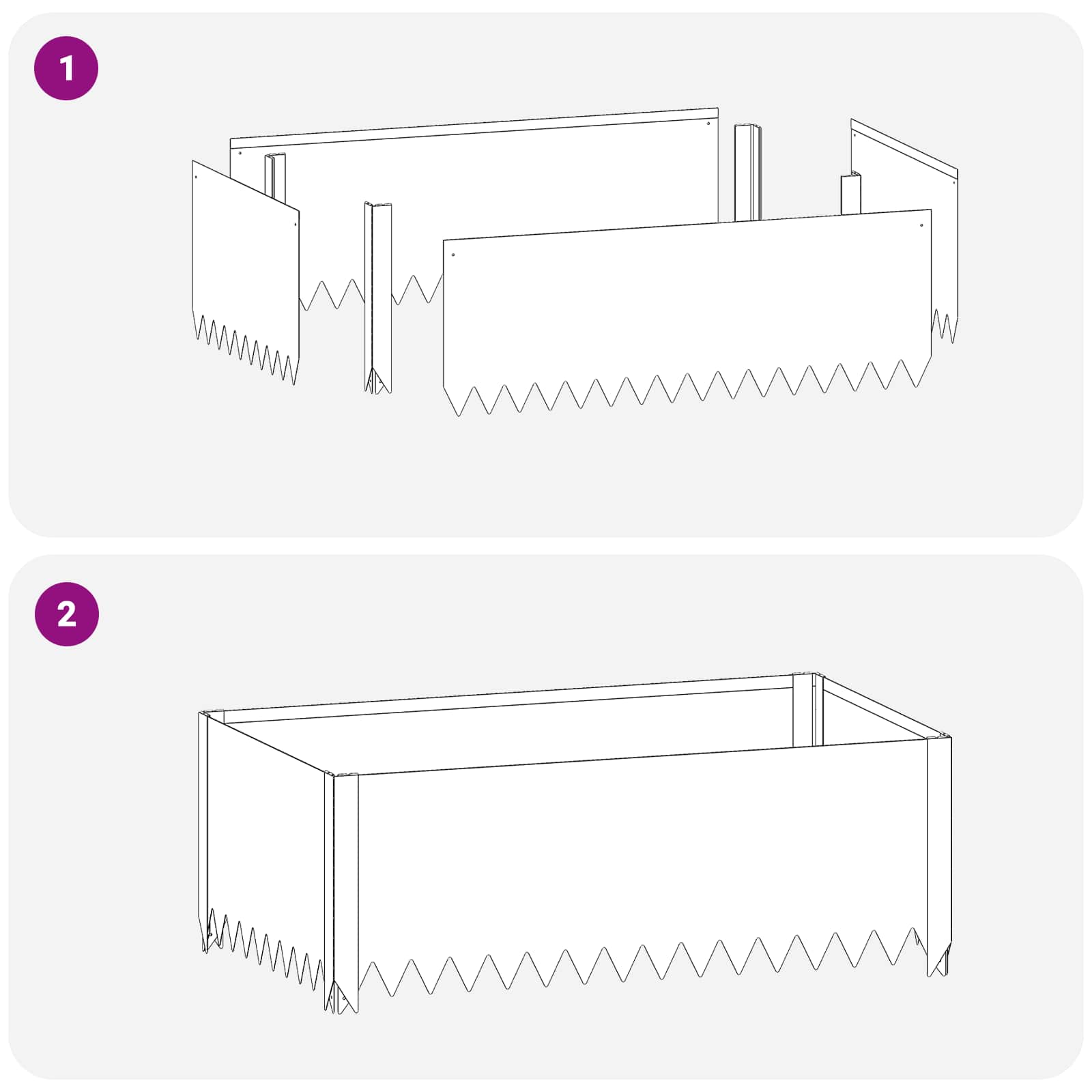 Gazonrand 4 st 100 x 60 x 35 cm Staal Antracietkleurig is nu te koop bij PeponiXL, paradijselijk wonen!