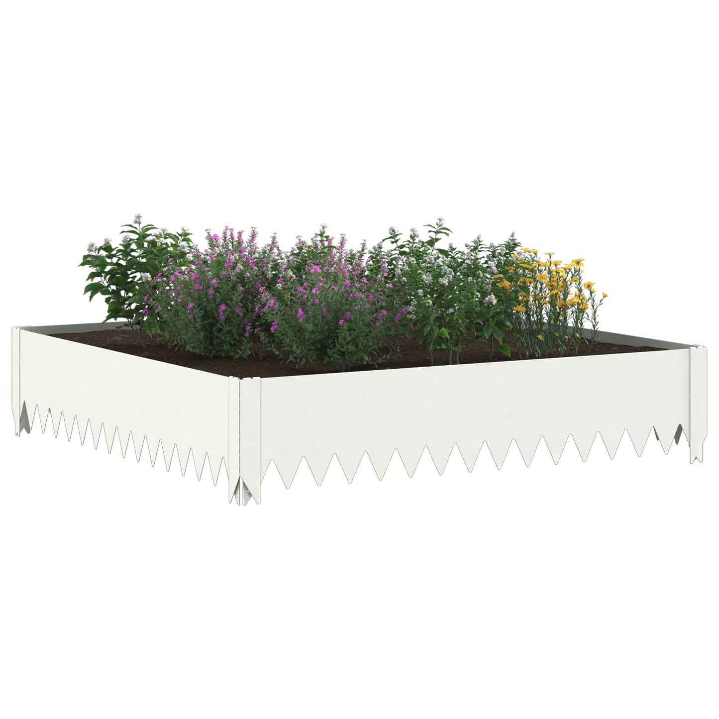 Gazonrand 100 x 100 x 20 cm Staal Wit is nu te koop bij PeponiXL, paradijselijk wonen!