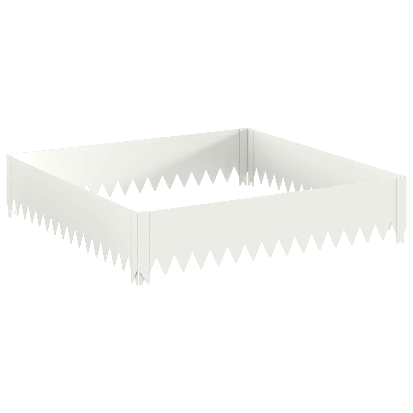 Gazonrand 4 st 100 x 100 x 20 cm Staal Wit is nu te koop bij PeponiXL, paradijselijk wonen!
