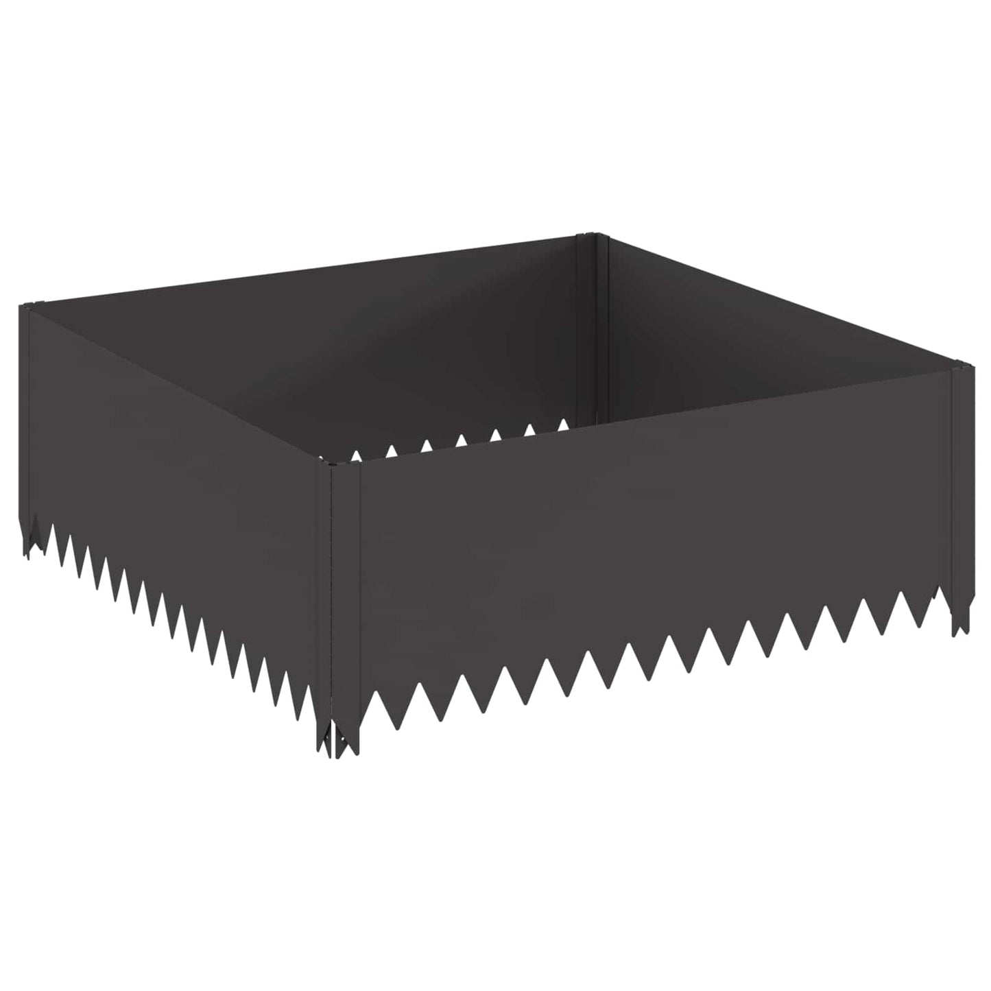 Gazonrand 4 st 100 x 100 x 35 cm Staal Zwart is nu te koop bij PeponiXL, paradijselijk wonen!