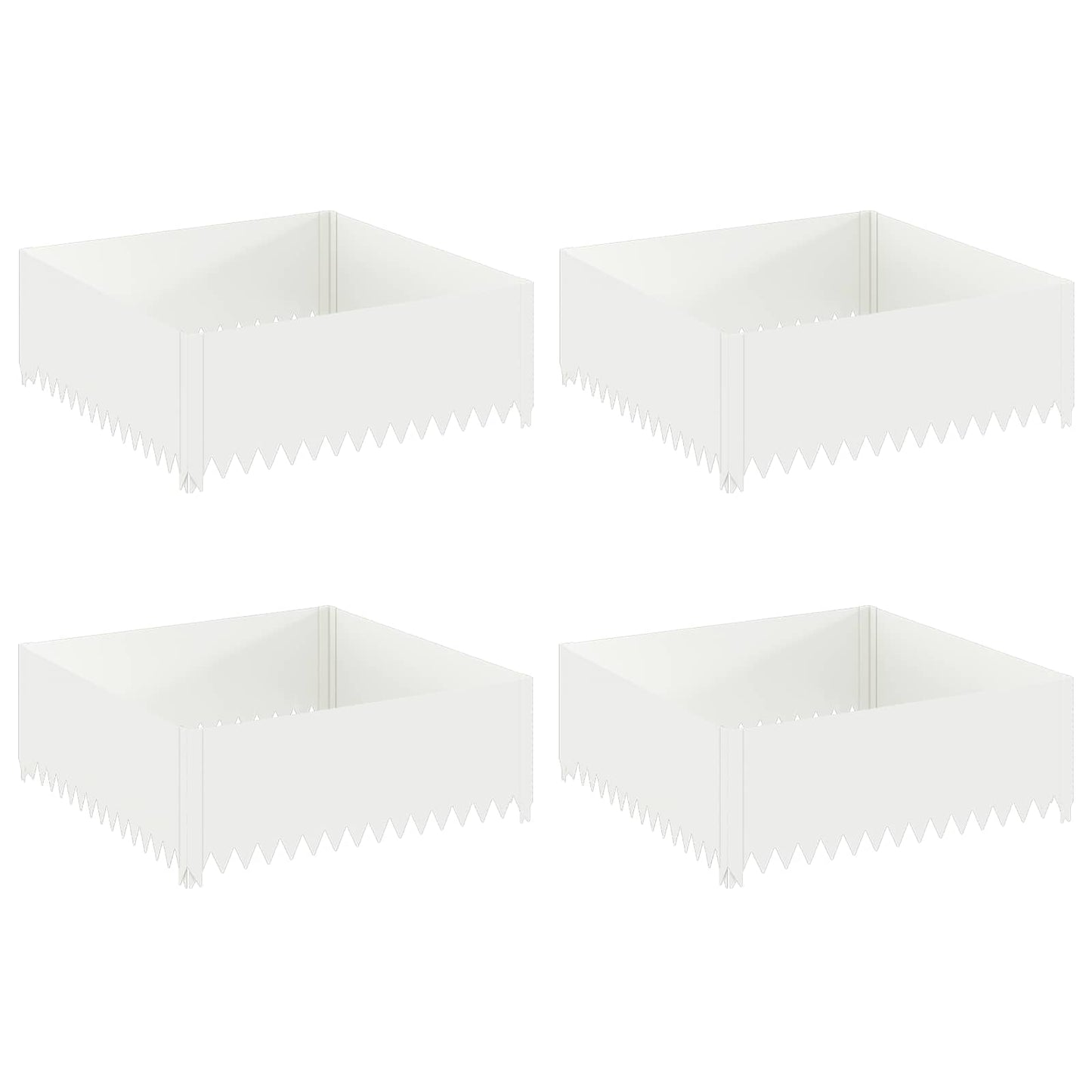 Gazonrand 4 st 100 x 100 x 35 cm Staal Wit is nu te koop bij PeponiXL, paradijselijk wonen!